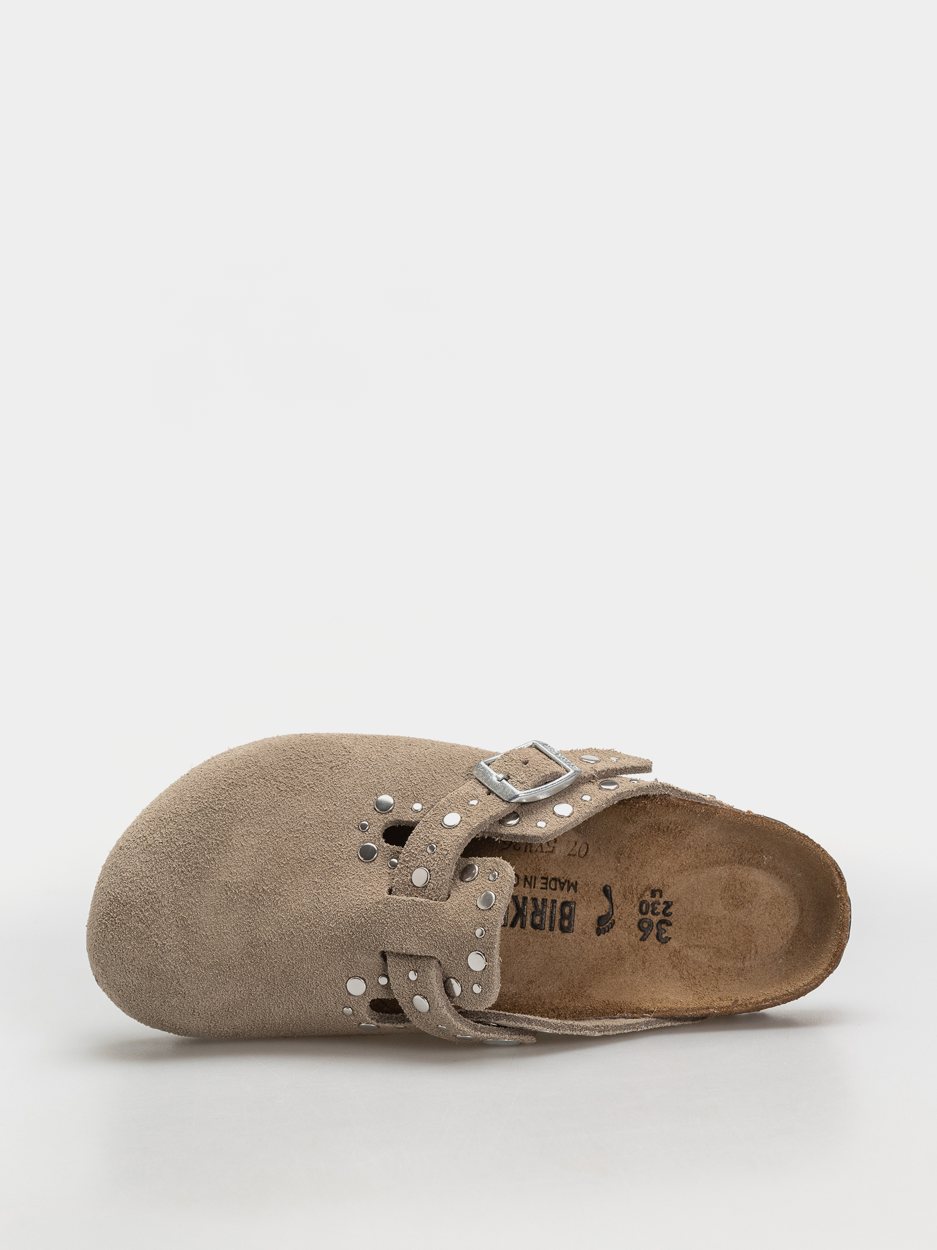 Flip-flop papucsok Birkenstock Boston Rivets Suede Leather Narrow Wmn (taupe)