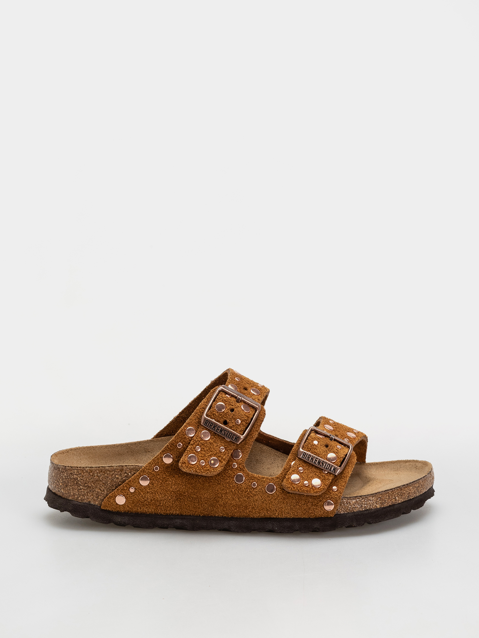 Flip-flop papucsok Birkenstock Arizona Rivets Suede Leather Narrow Wmn (mink)