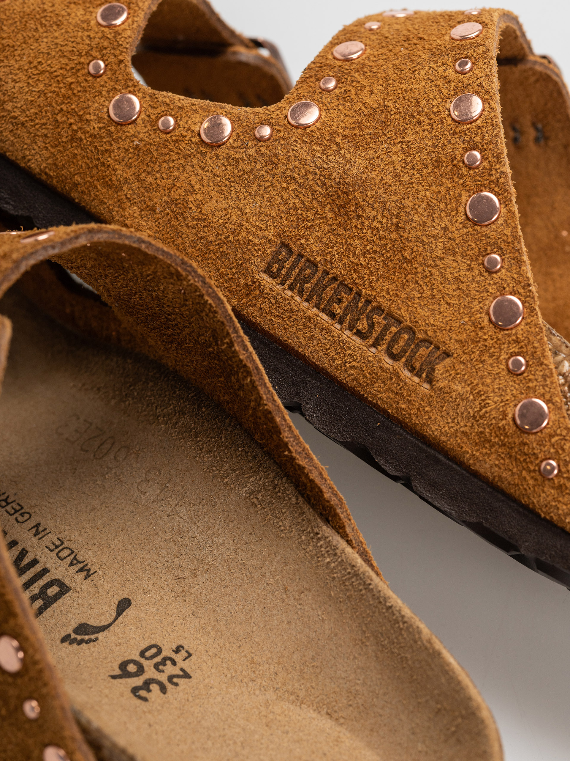 Flip-flop papucsok Birkenstock Arizona Rivets Suede Leather Narrow Wmn (mink)