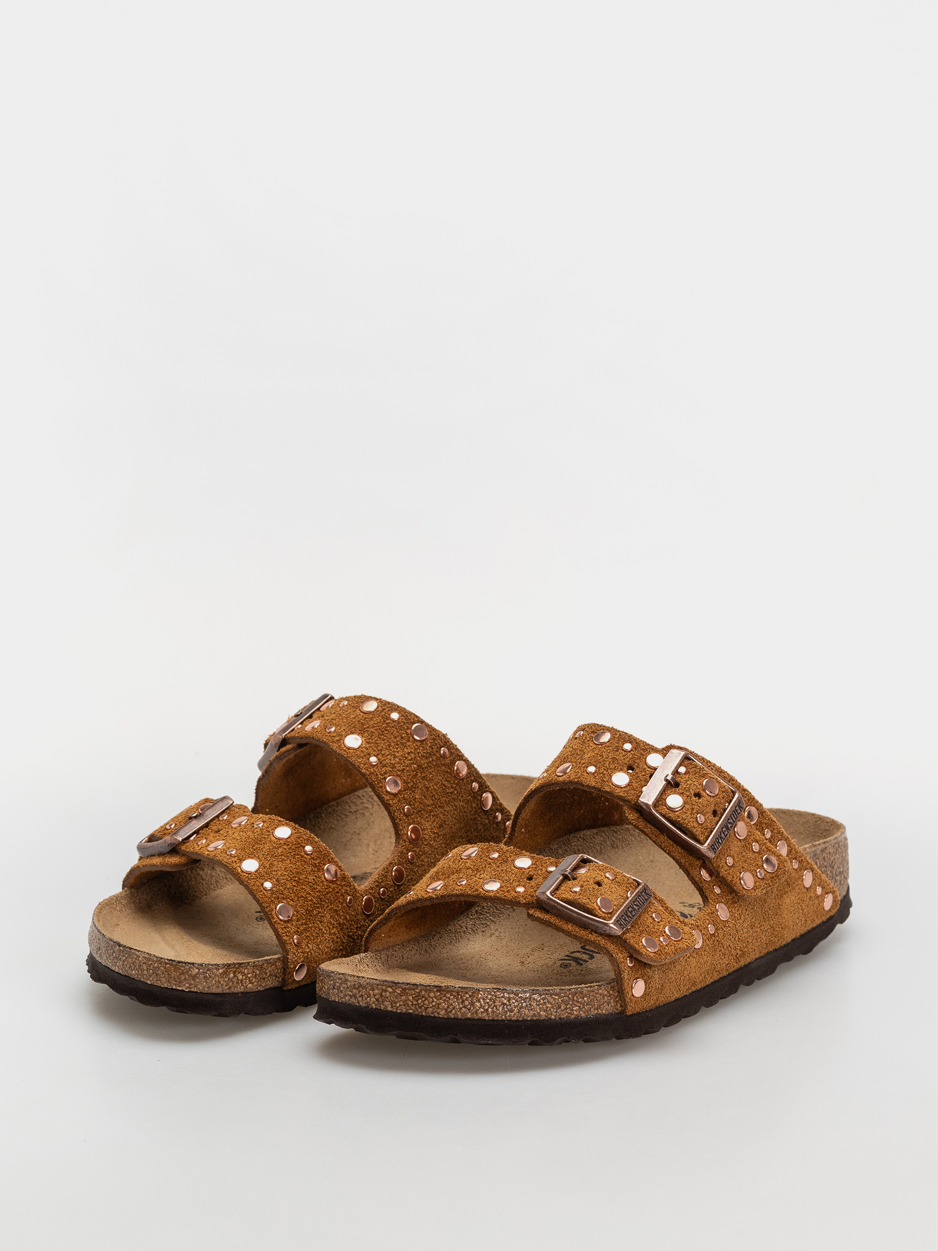 Flip-flop papucsok Birkenstock Arizona Rivets Suede Leather Narrow Wmn (mink)