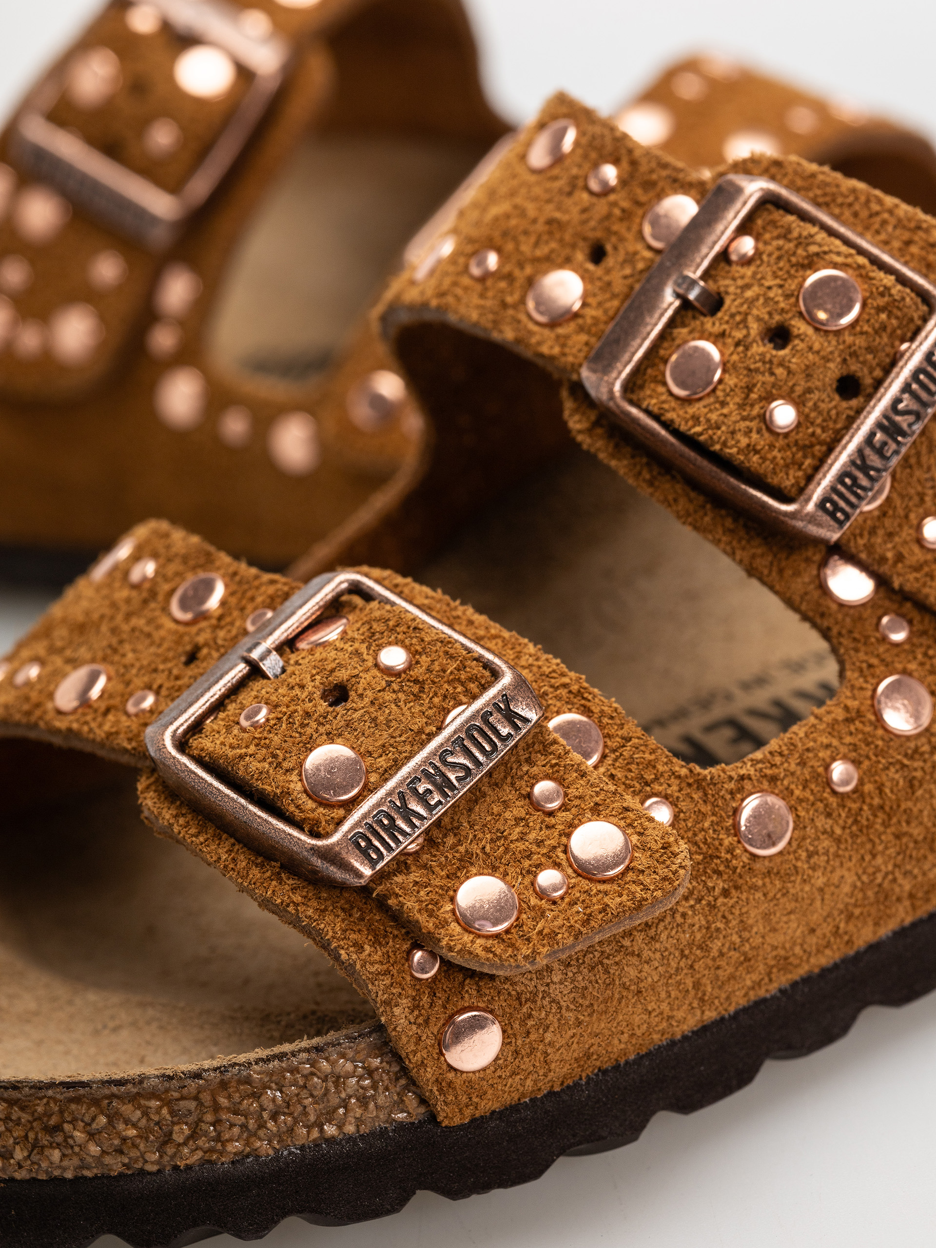 Flip-flop papucsok Birkenstock Arizona Rivets Suede Leather Narrow Wmn (mink)