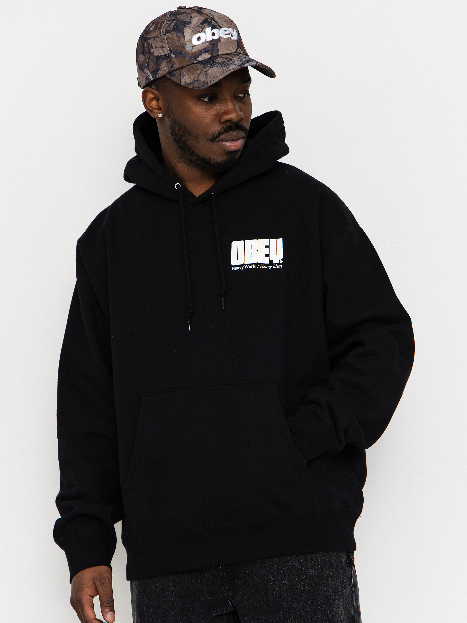 OBEY Heavy Ideas HD Kapucnis pulóver (black)