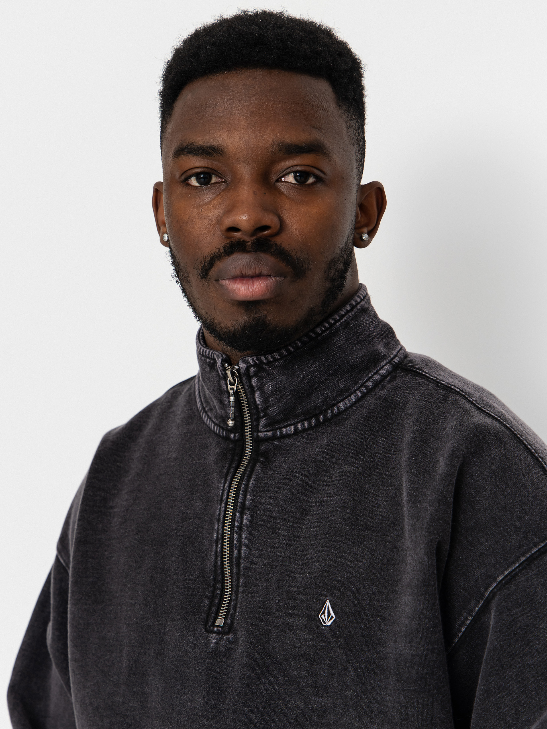 Volcom Single Stone Quarter ZIP Pulóver (light acid black)