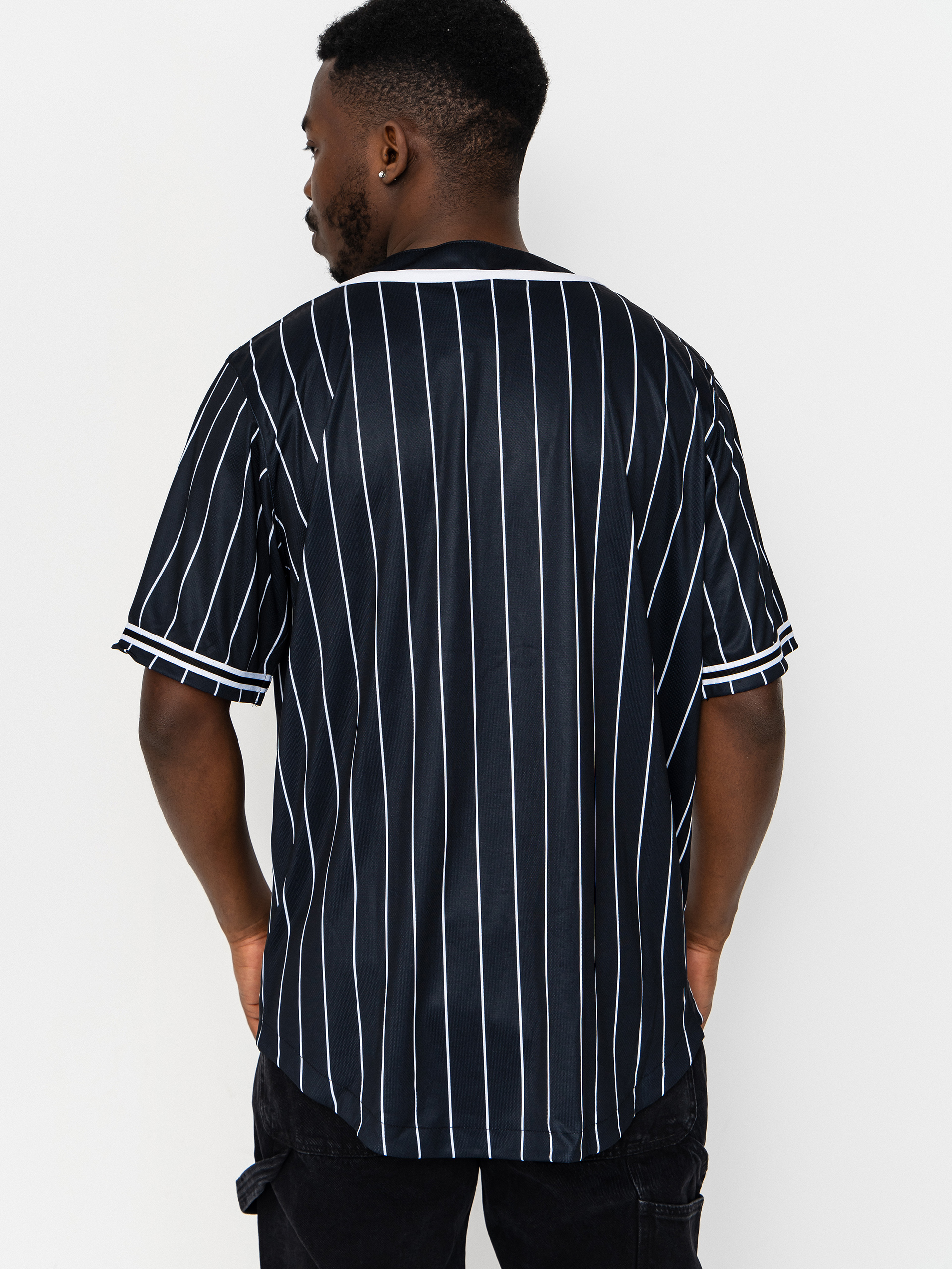 Karl Kani Serif Pinstripe Baseball Ing (black/white)