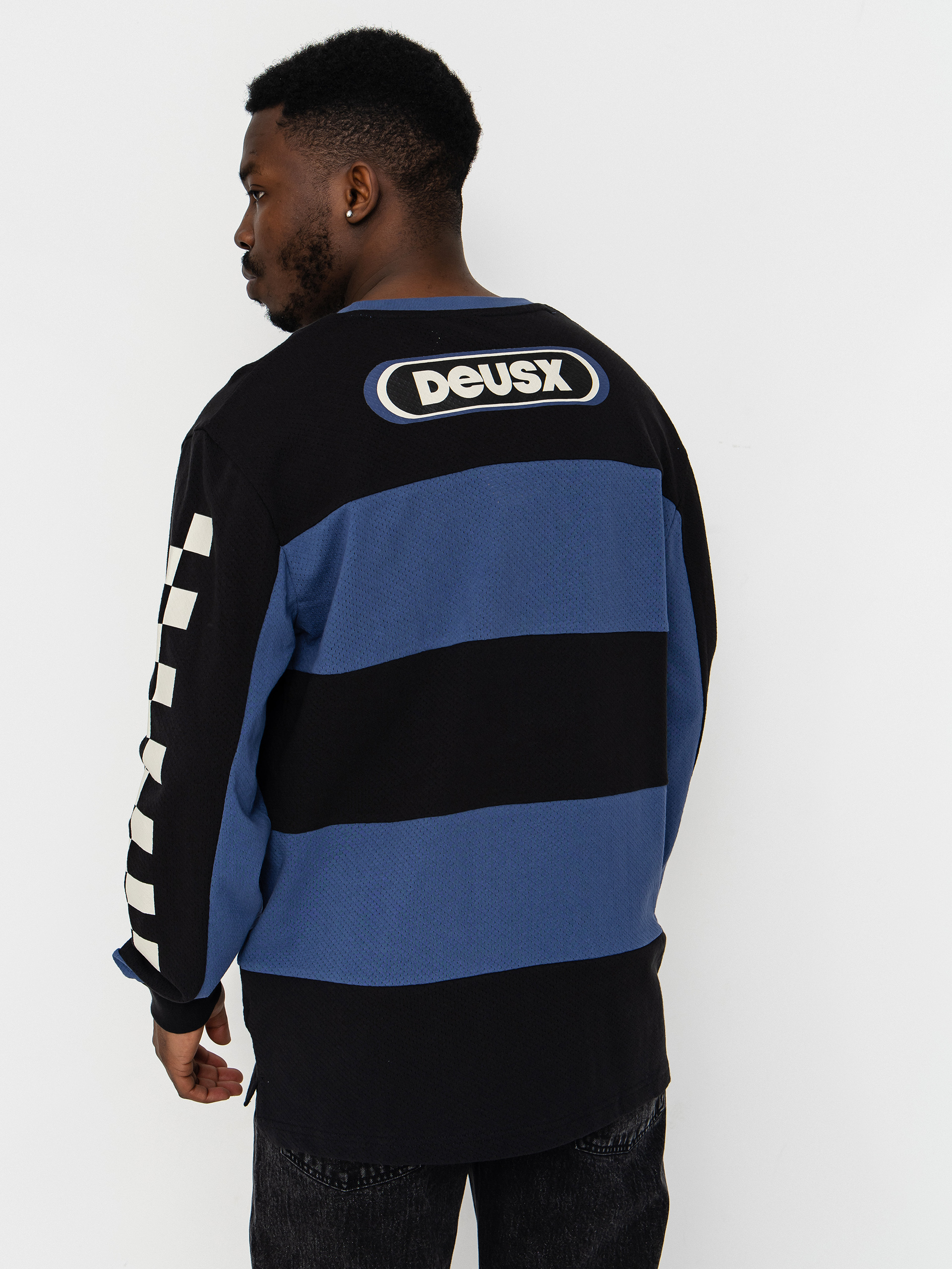 Deus Ex Machina Vilander Moto Jersey Póló (mechanic blue combo)