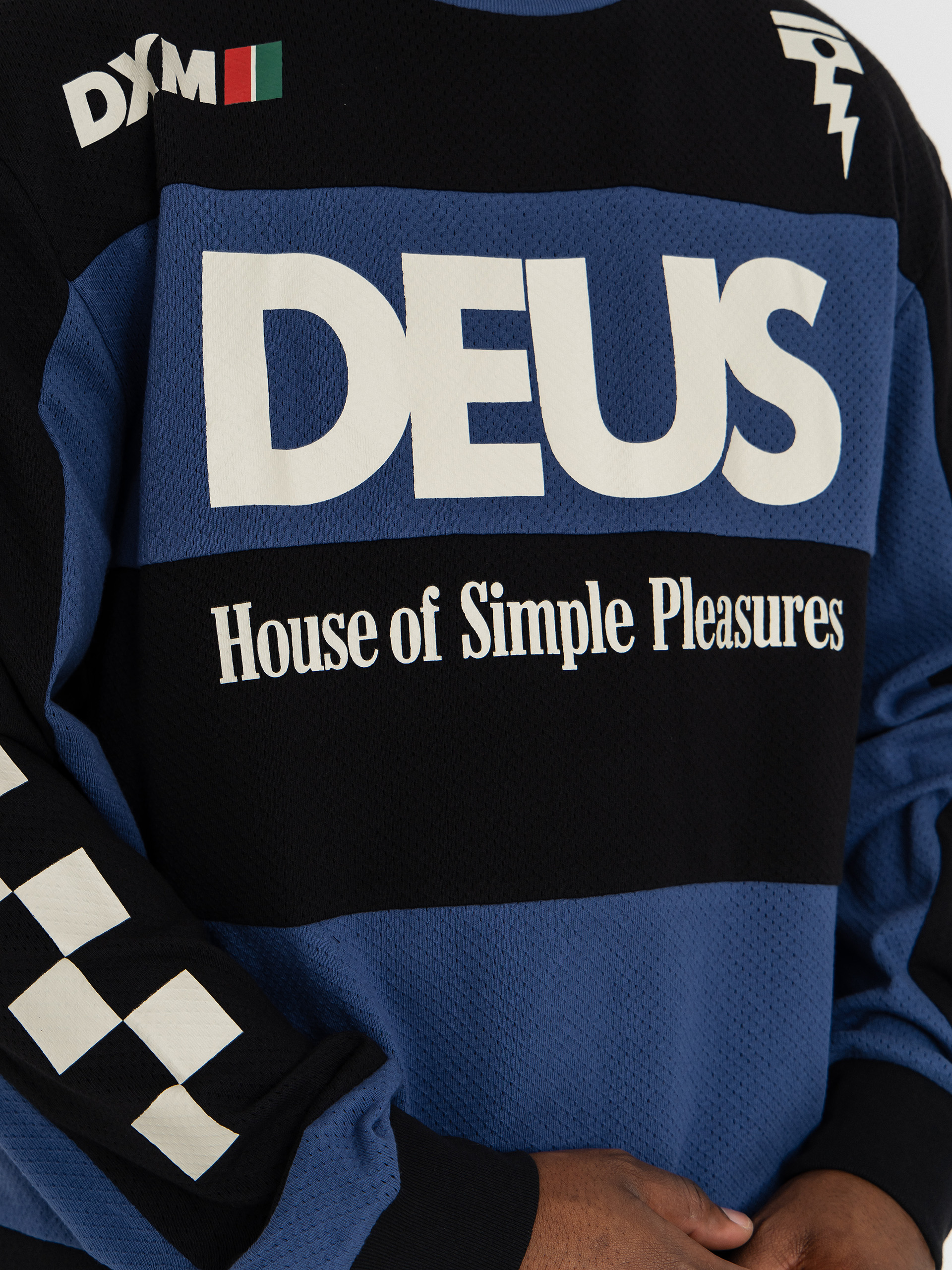 Deus Ex Machina Vilander Moto Jersey Póló (mechanic blue combo)
