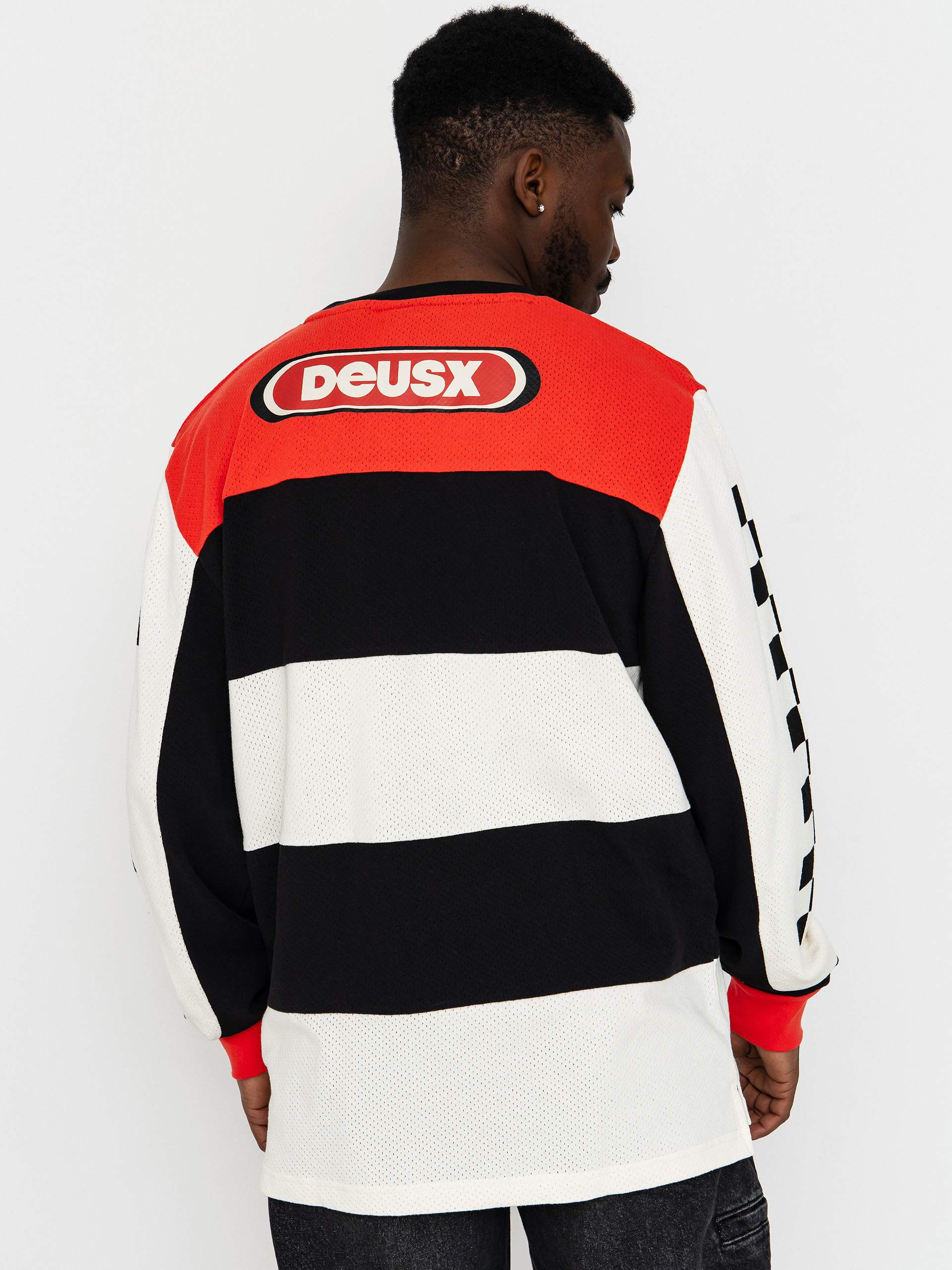 Deus Ex Machina Vilander Moto Jersey Hosszú ujjú felső (valiant red combo)