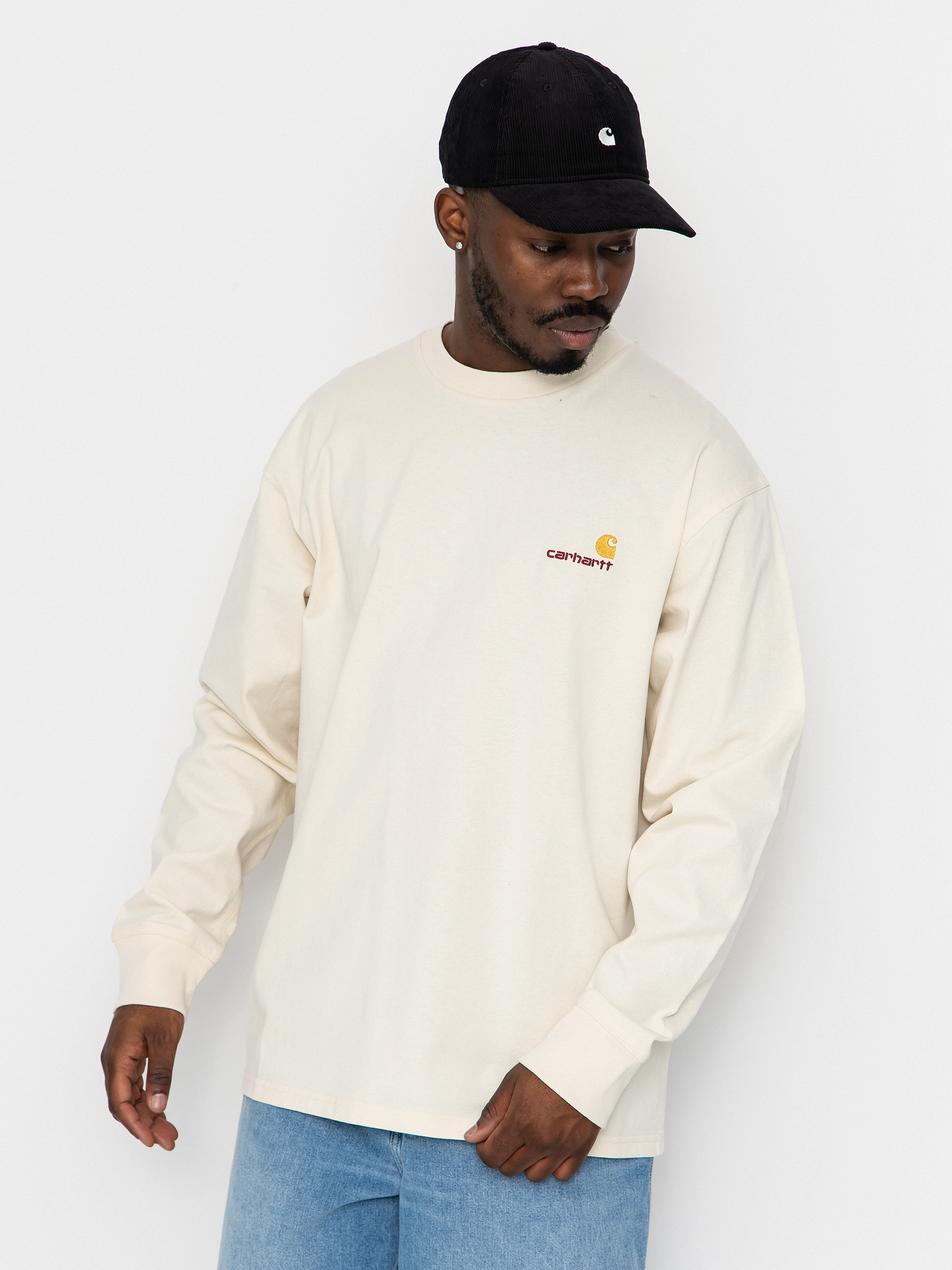 Hosszu00fa ujju00fa felsu0151 Carhartt WIP American Script (natural)
