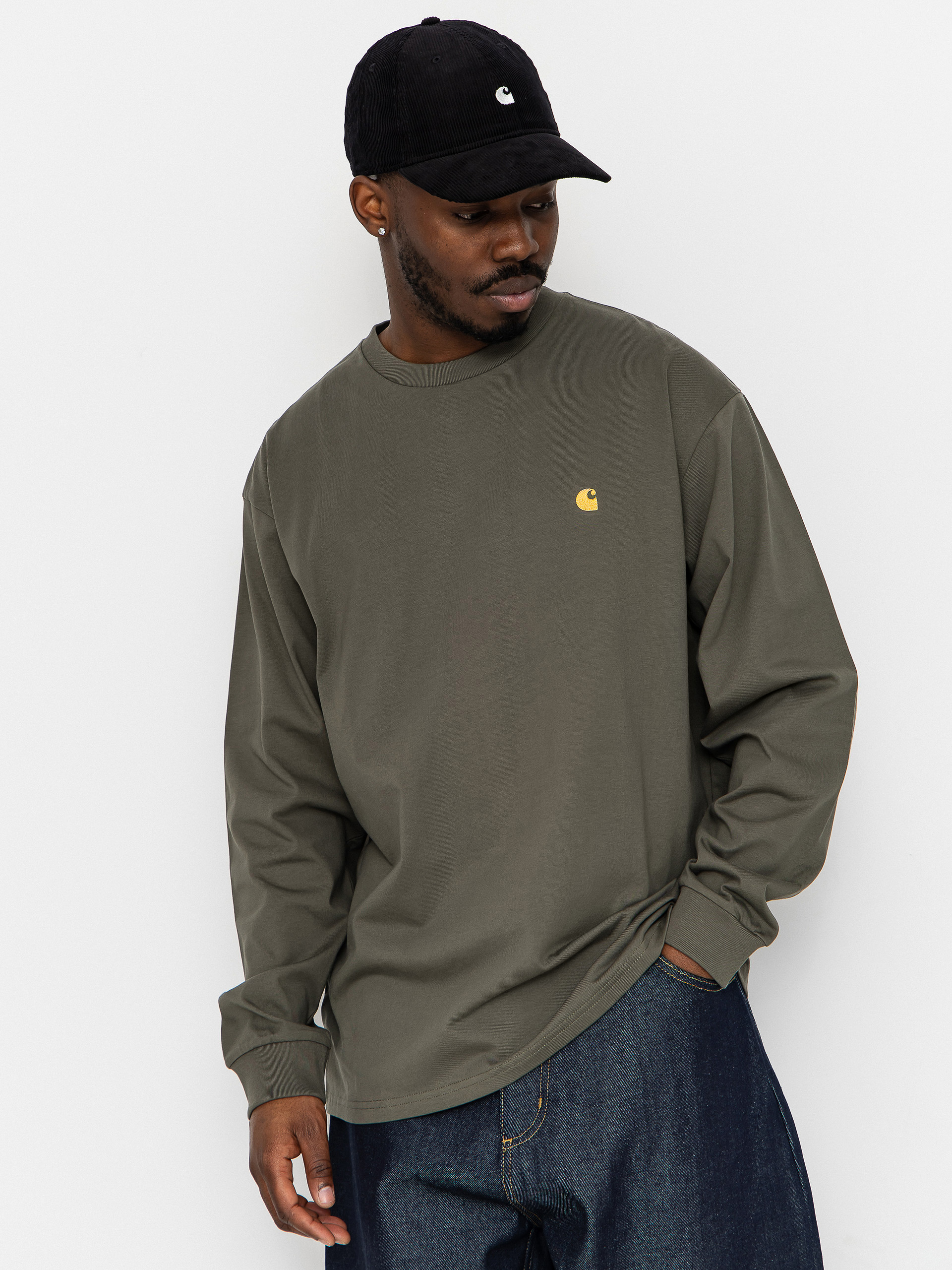 Hosszú ujjú felső Carhartt WIP Chase (leaf/gold)
