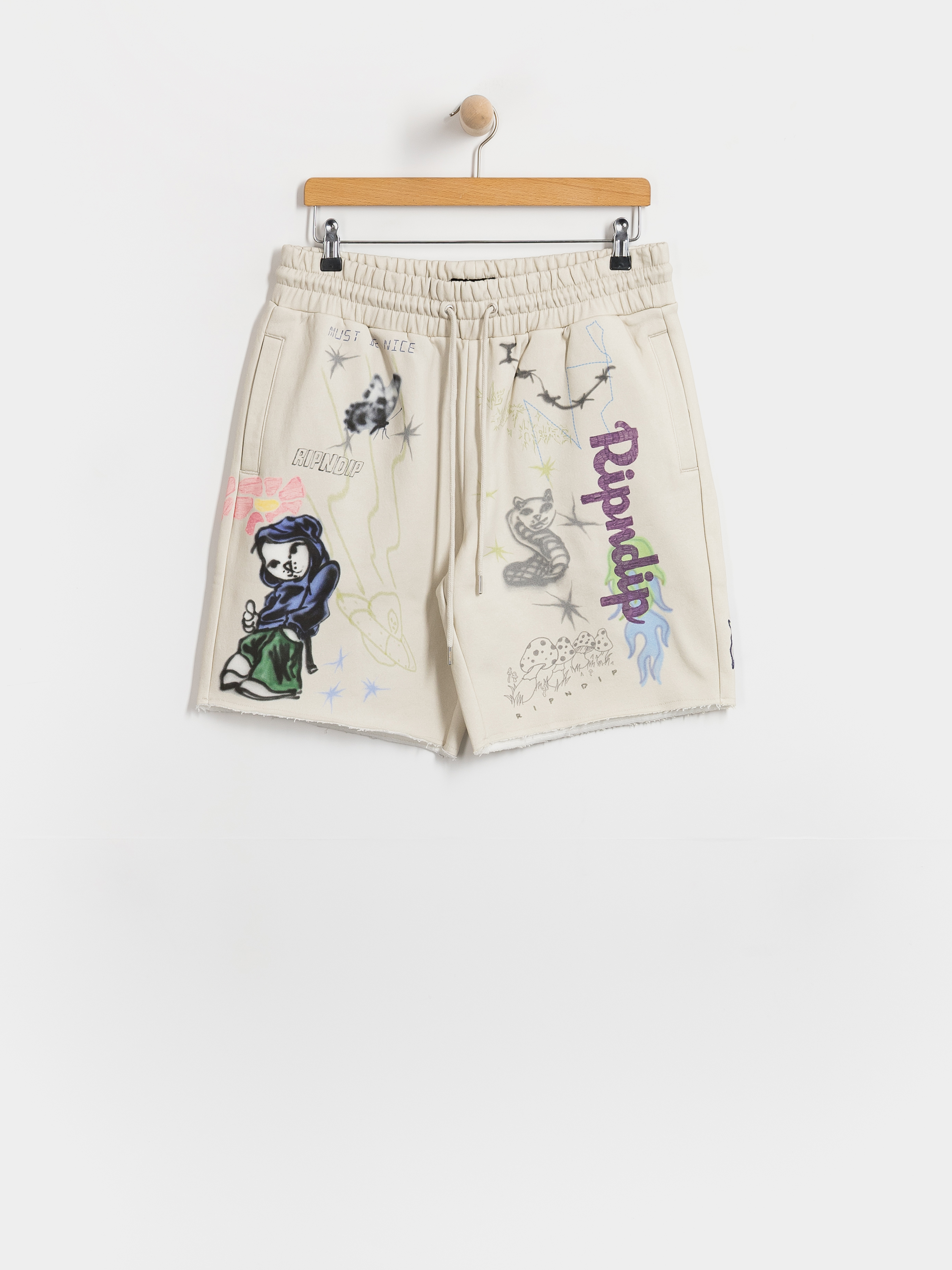 Rövidnadrág RipNDip Goosebumps Raw Edge (bone)