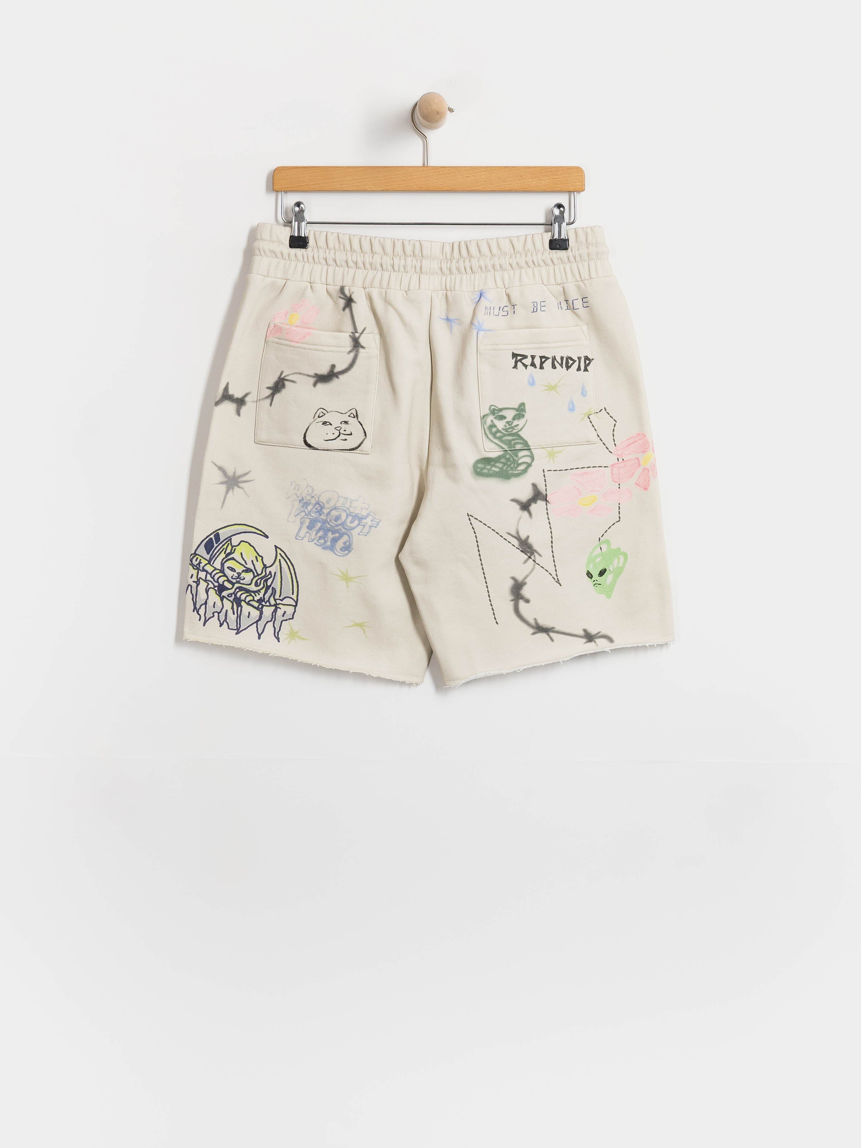 Rövidnadrág RipNDip Goosebumps Raw Edge (bone)