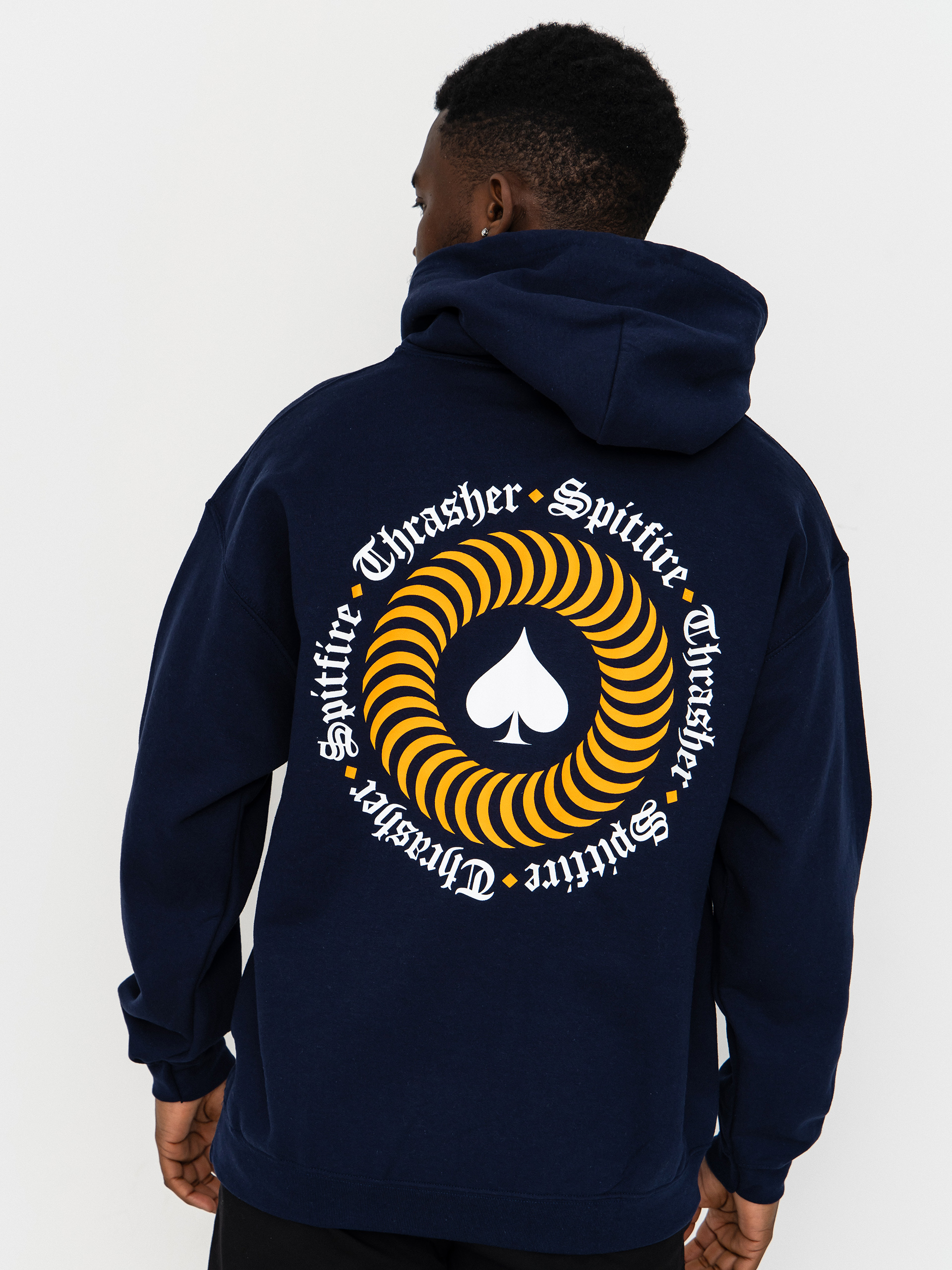Thrasher x Spitfire The End Oath HD Kapucnis pulóver (navy)