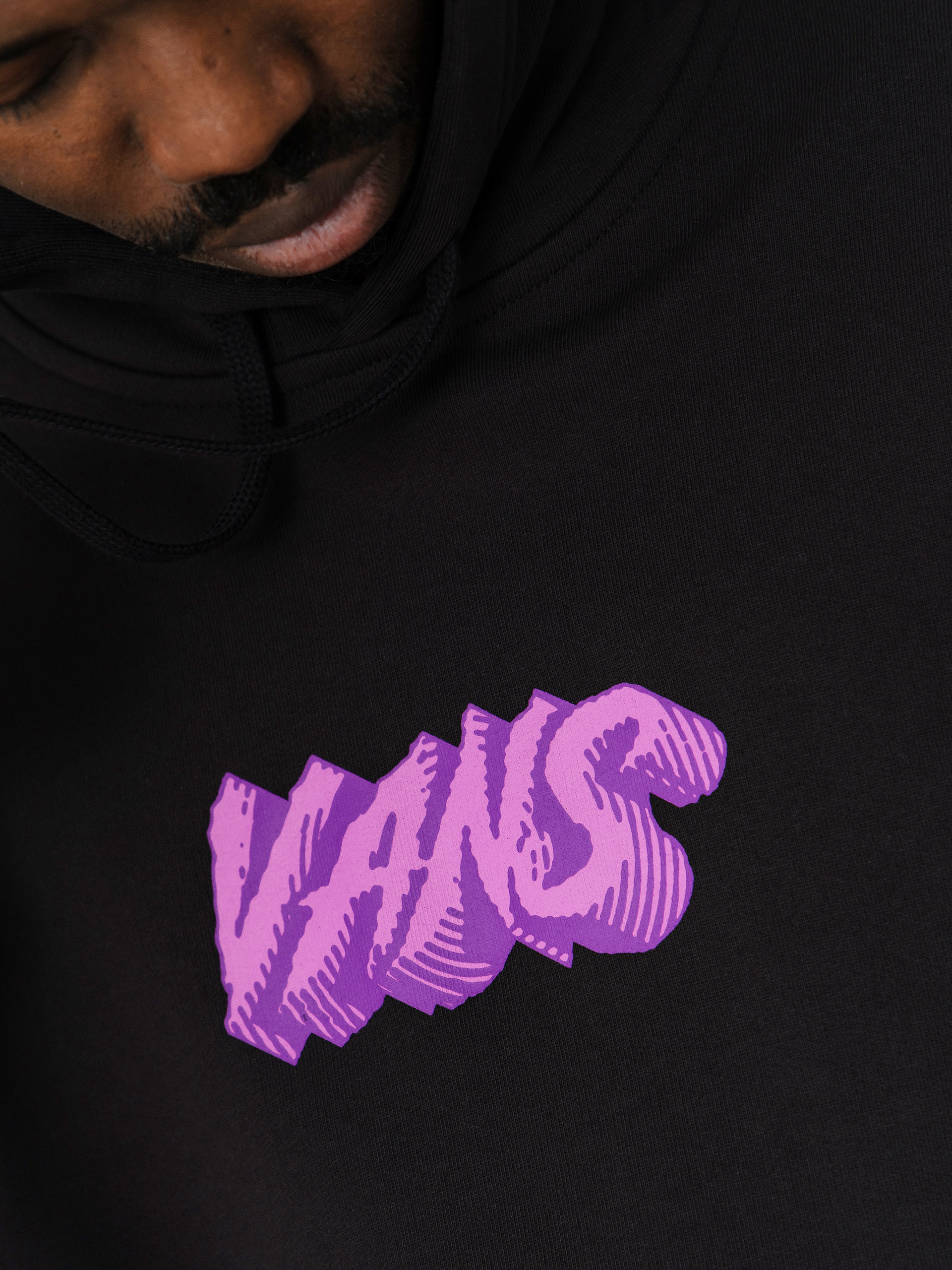 Vans Stone Swirl Loose HD Kapucnis pulóver (black)