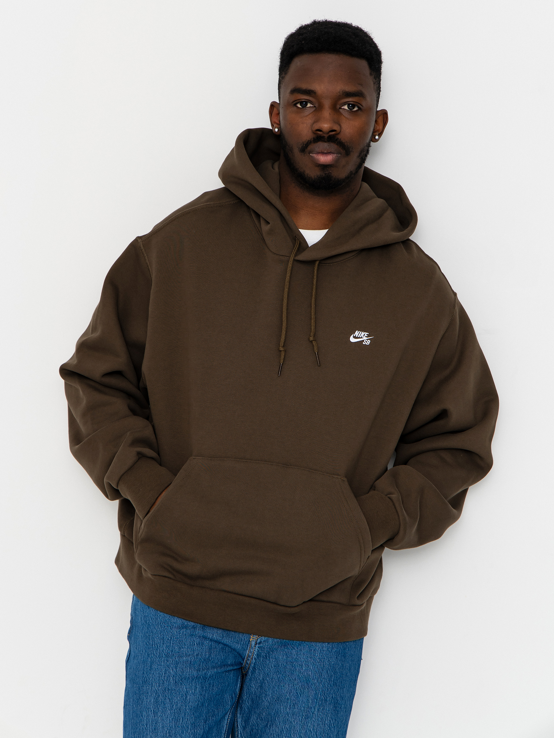 Nike SB Essential Logo HD Kapucnis pulóver (dark hazel/white)