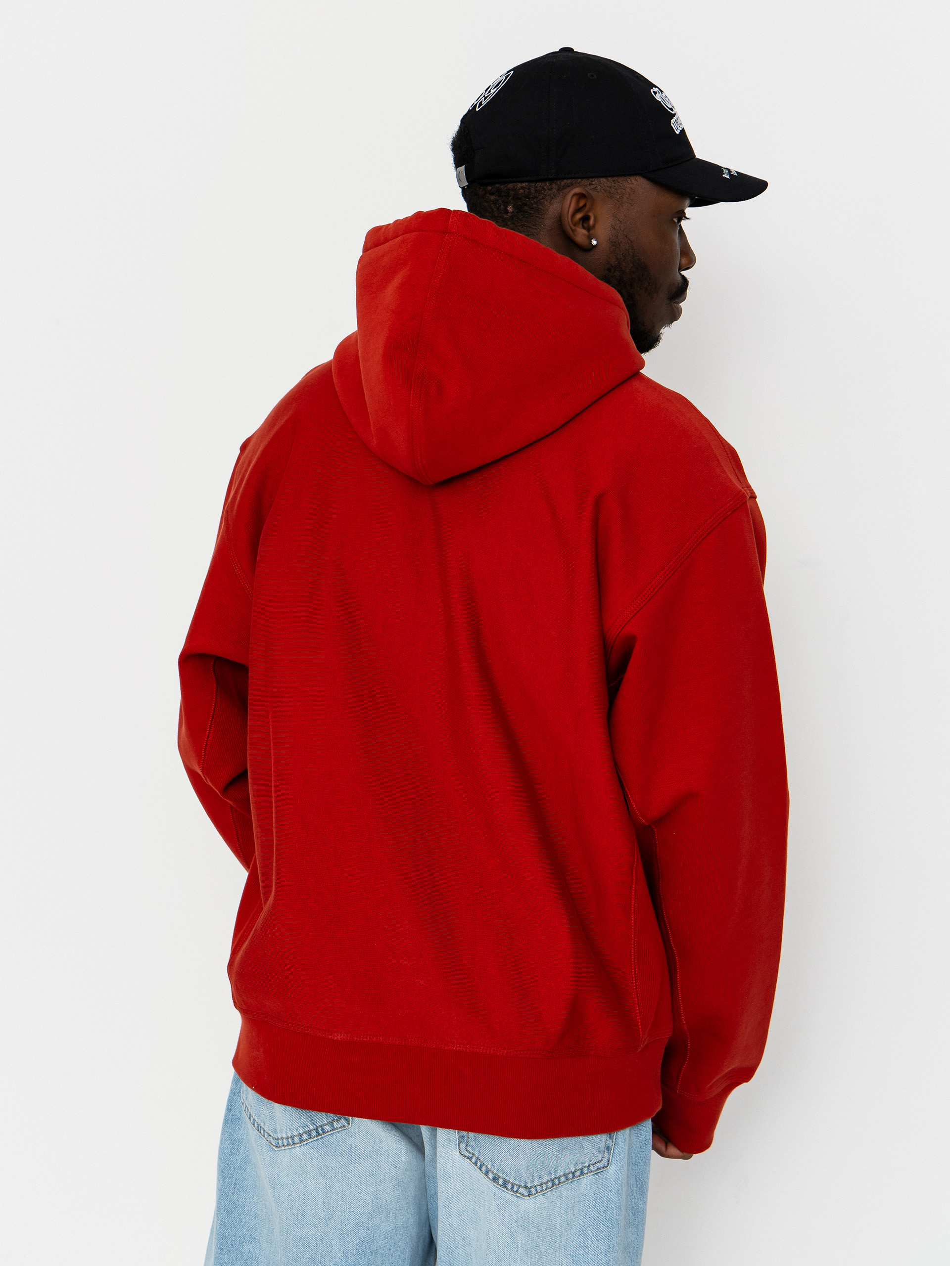 Kapucnis pulóver Carhartt WIP American Script HD (oxide red)