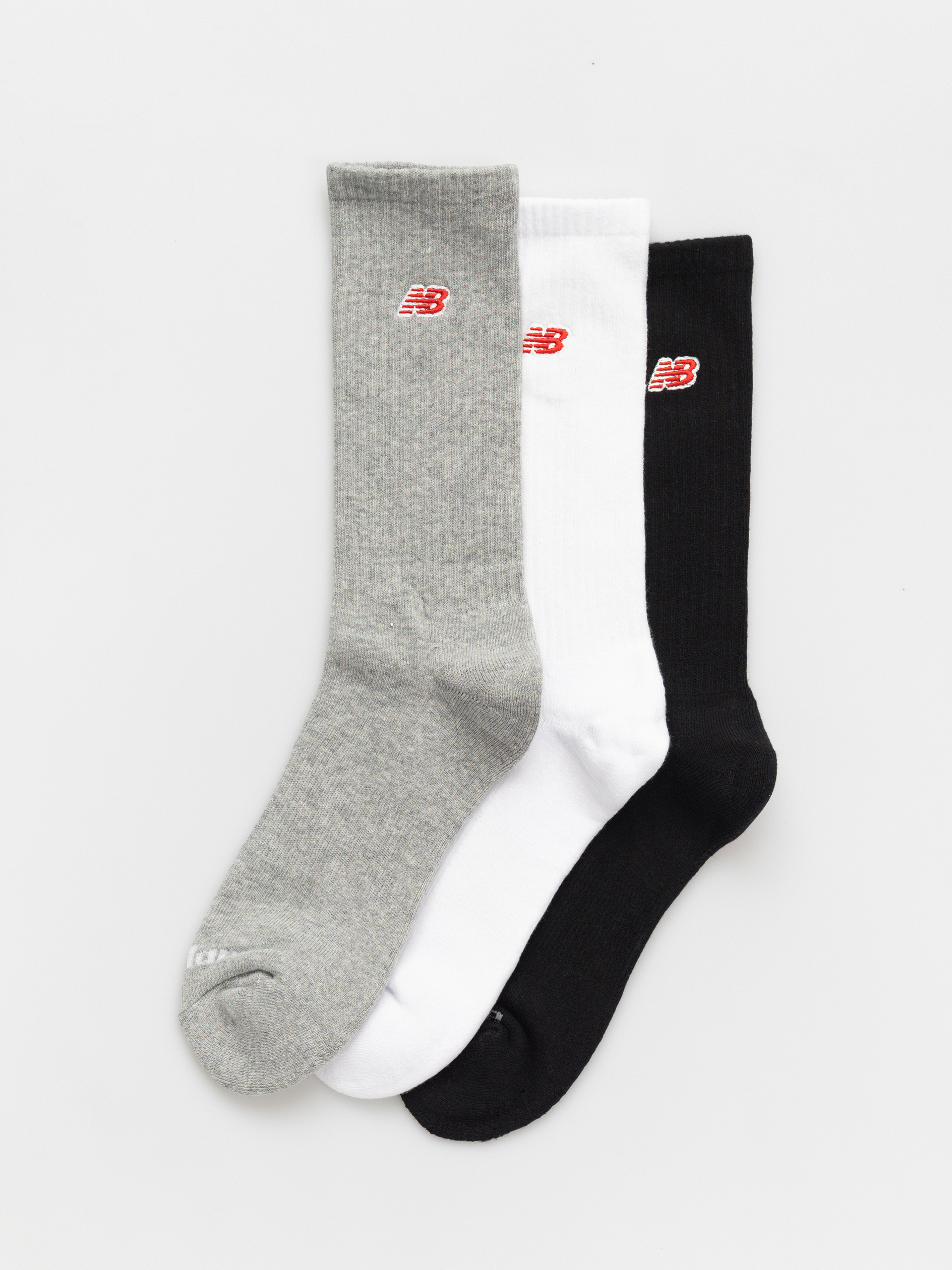 New Balance Red Patch Logo Crew 3pk Zokni (white multi)
