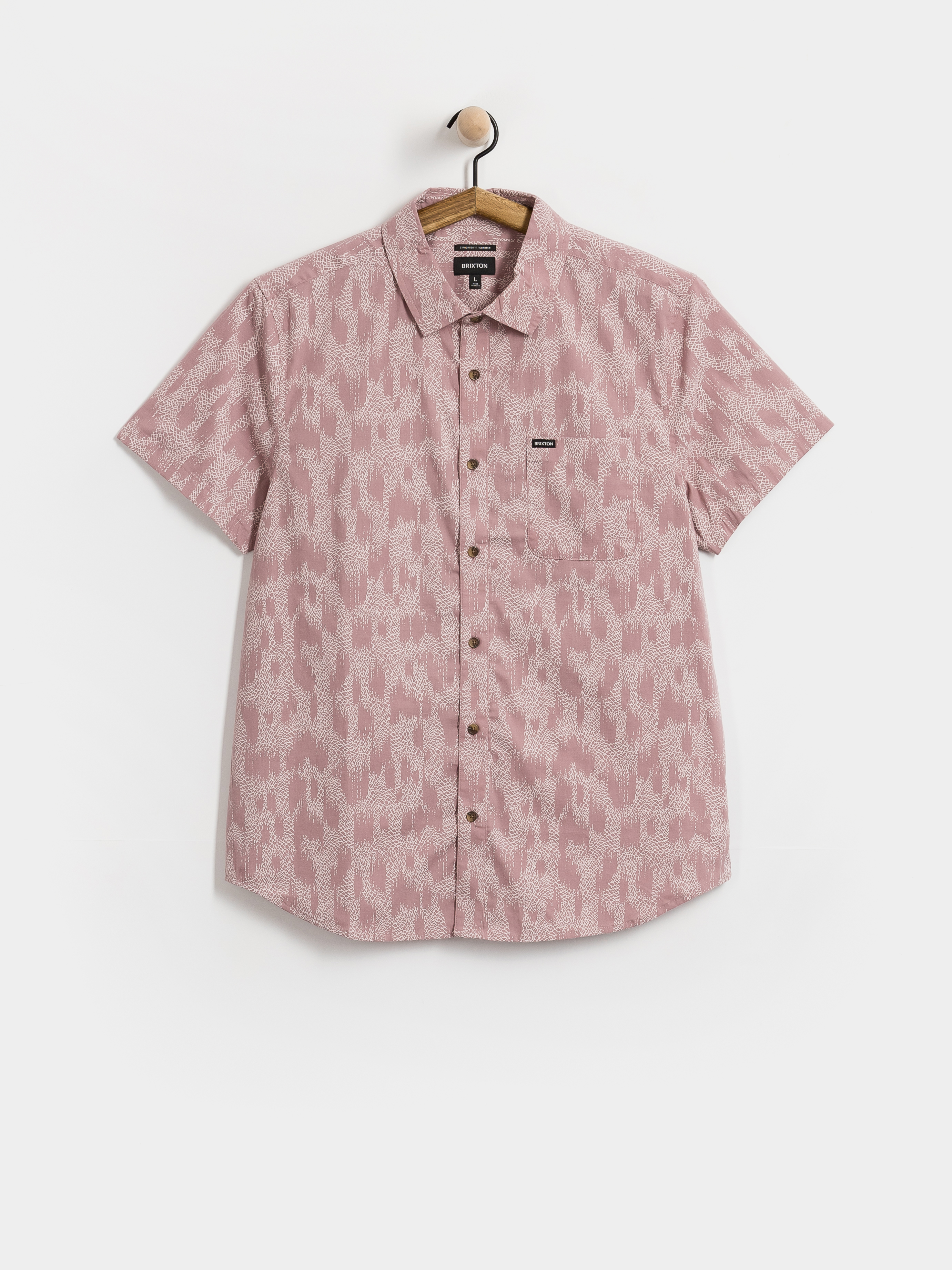 Brixton Charter Print Ing (dark pink/silver crackle paint)