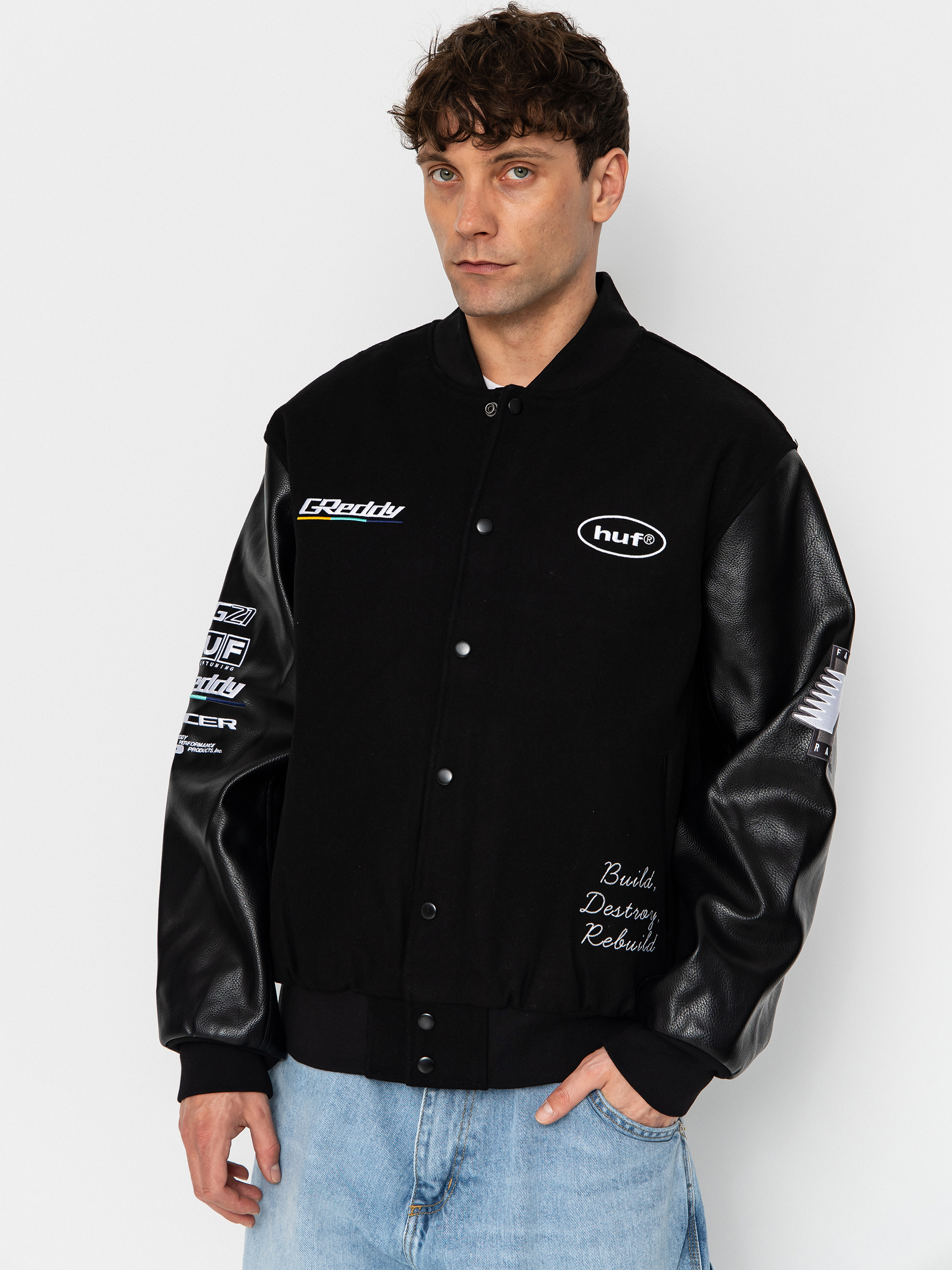 HUF X Greddy Varsity Dzseki (black)