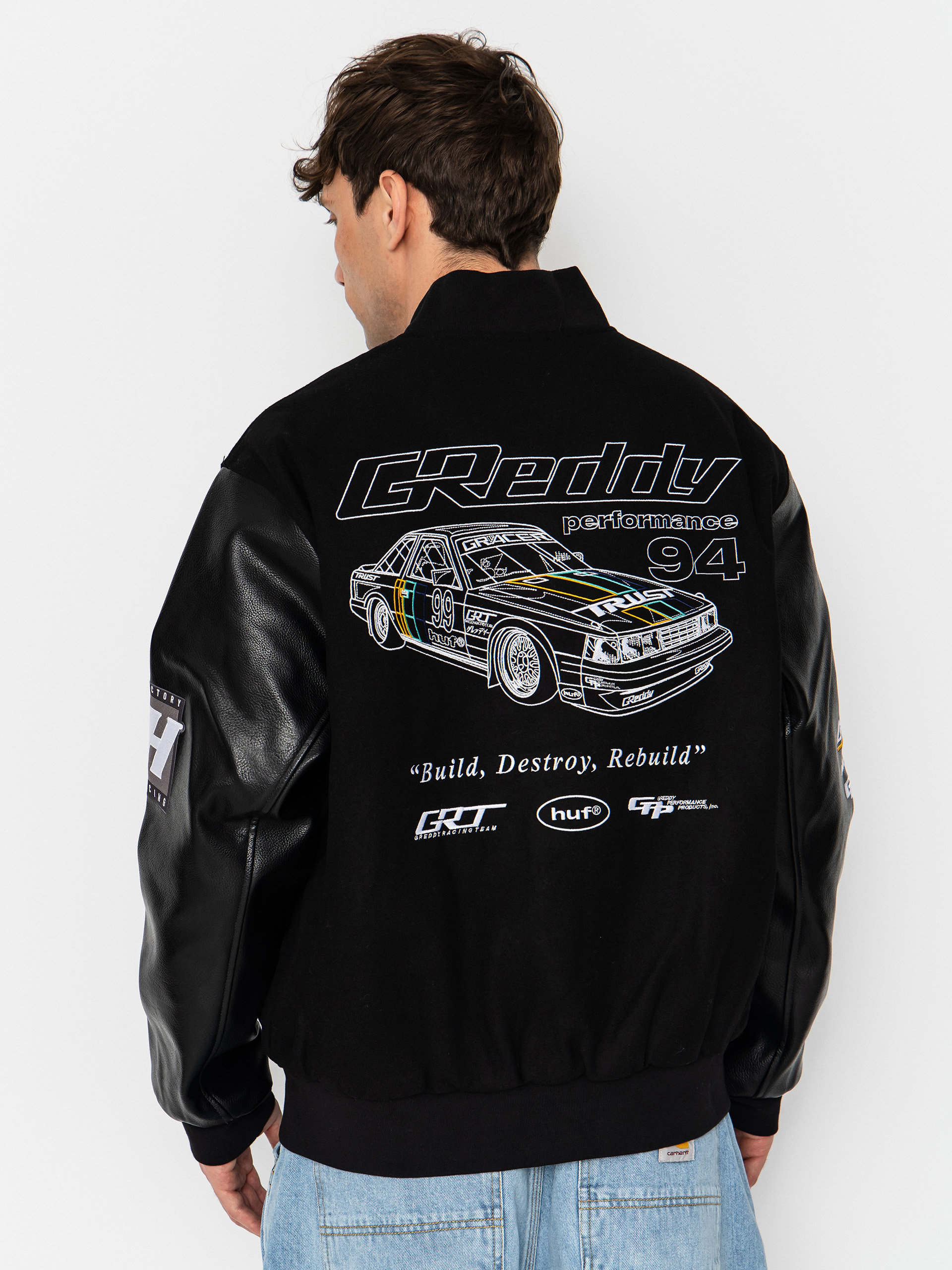 HUF X Greddy Varsity Dzseki (black)