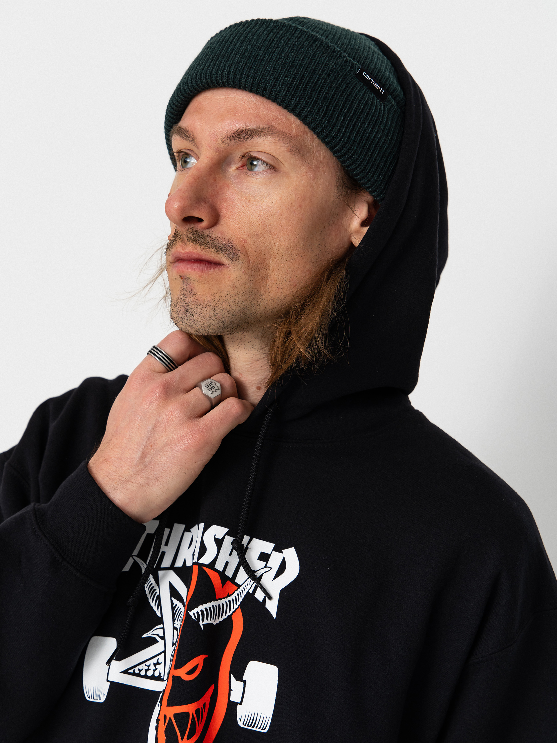 Thrasher x Spitfire Thrash & Burn HD Kapucnis pulóver (black)