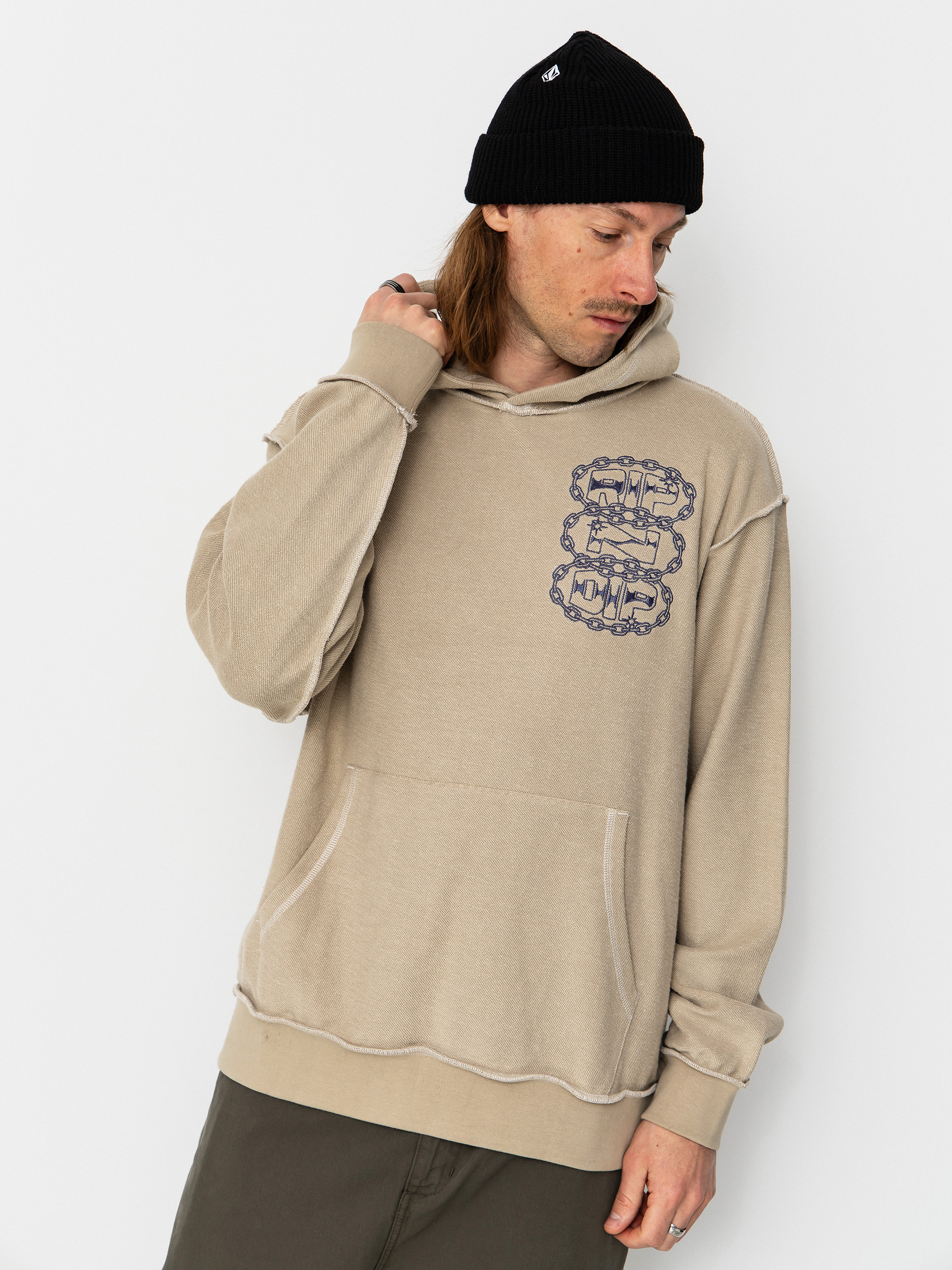 RipNDip Linked Up Reverse Stitched HD Kapucnis pulóver (khaki)