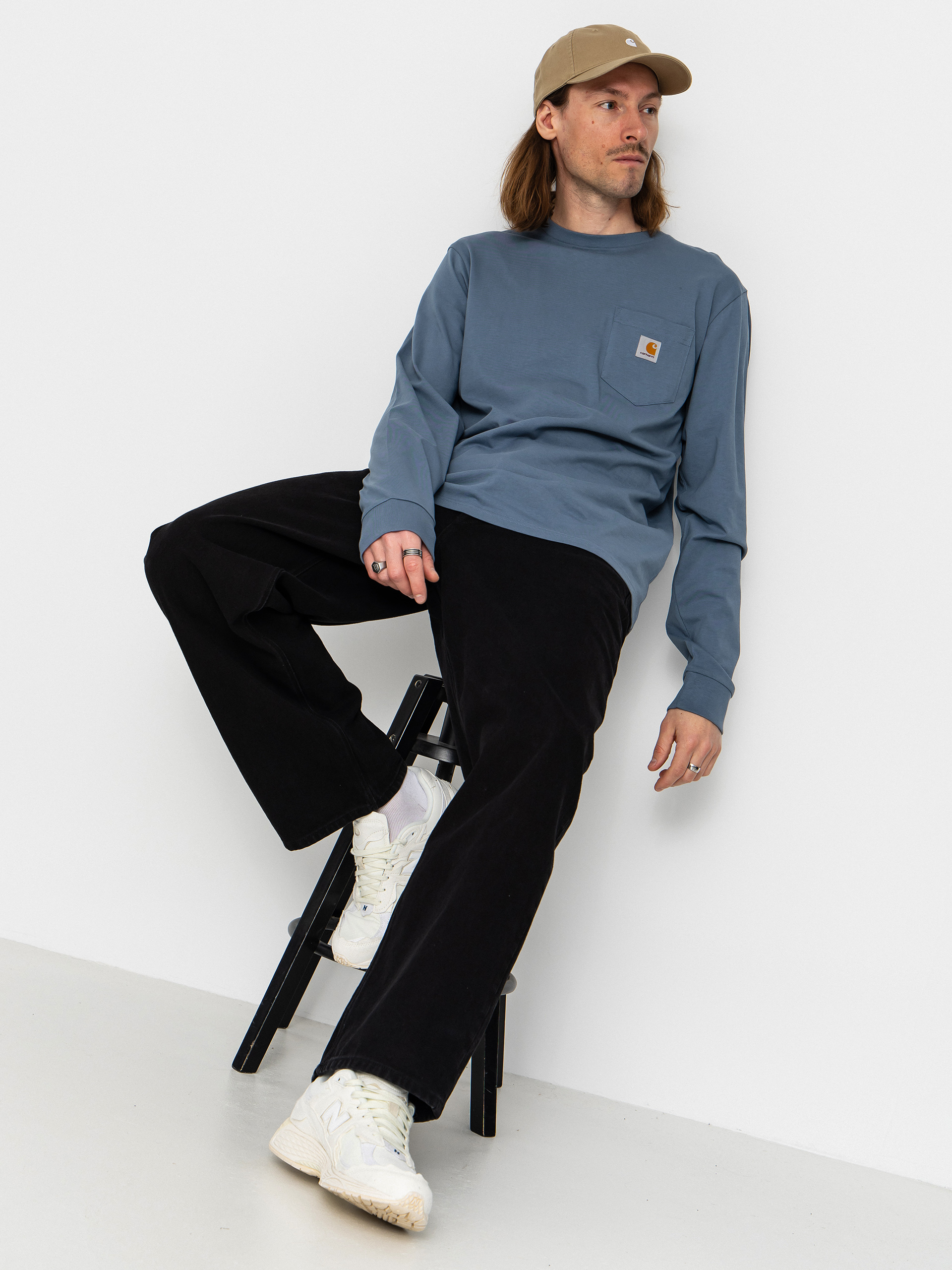 Carhartt WIP Pocket Hosszú ujjú felső (velvet blue)