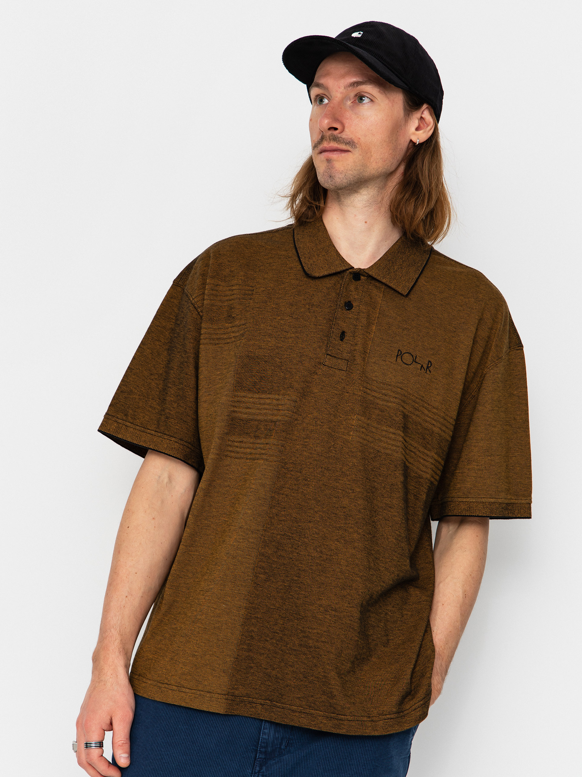 Polar Skate Surf Pique Pólóing (black/caramel)