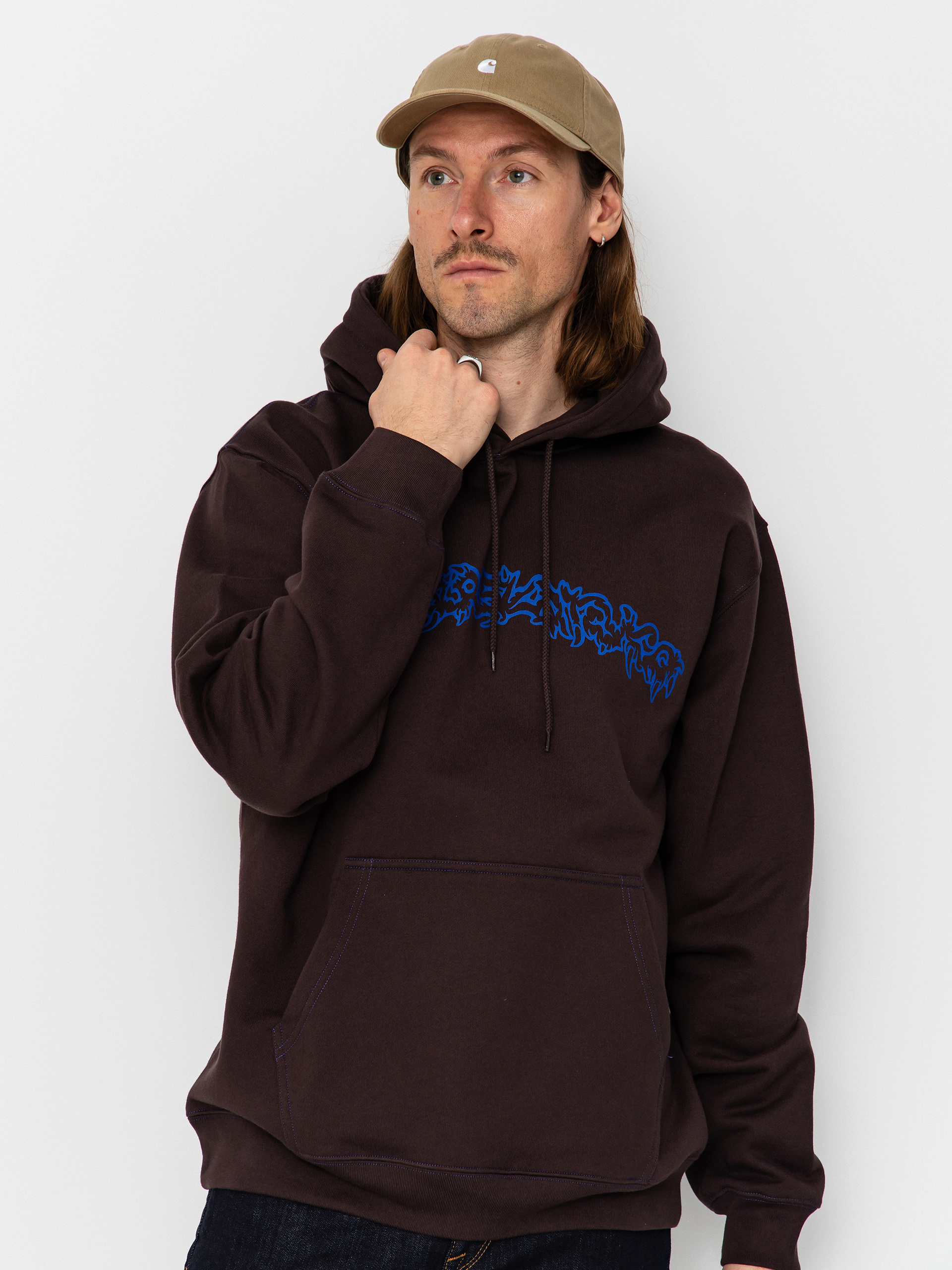 Polar Skate Contrast Dave Crude Logo HD Kapucnis pulóver (chocolate)