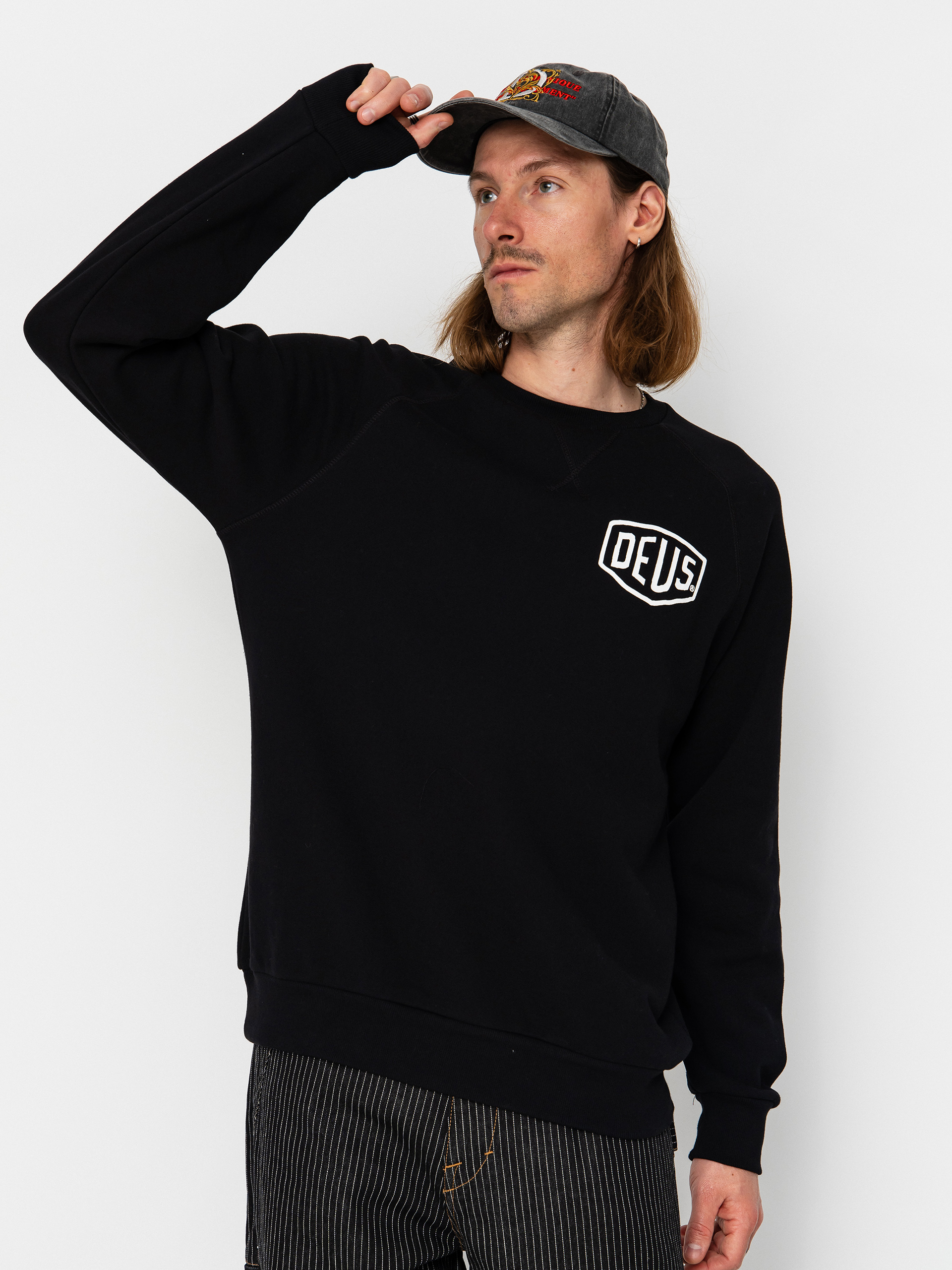 Deus Ex Machina Harajuku Address Crew Pulóver (black)