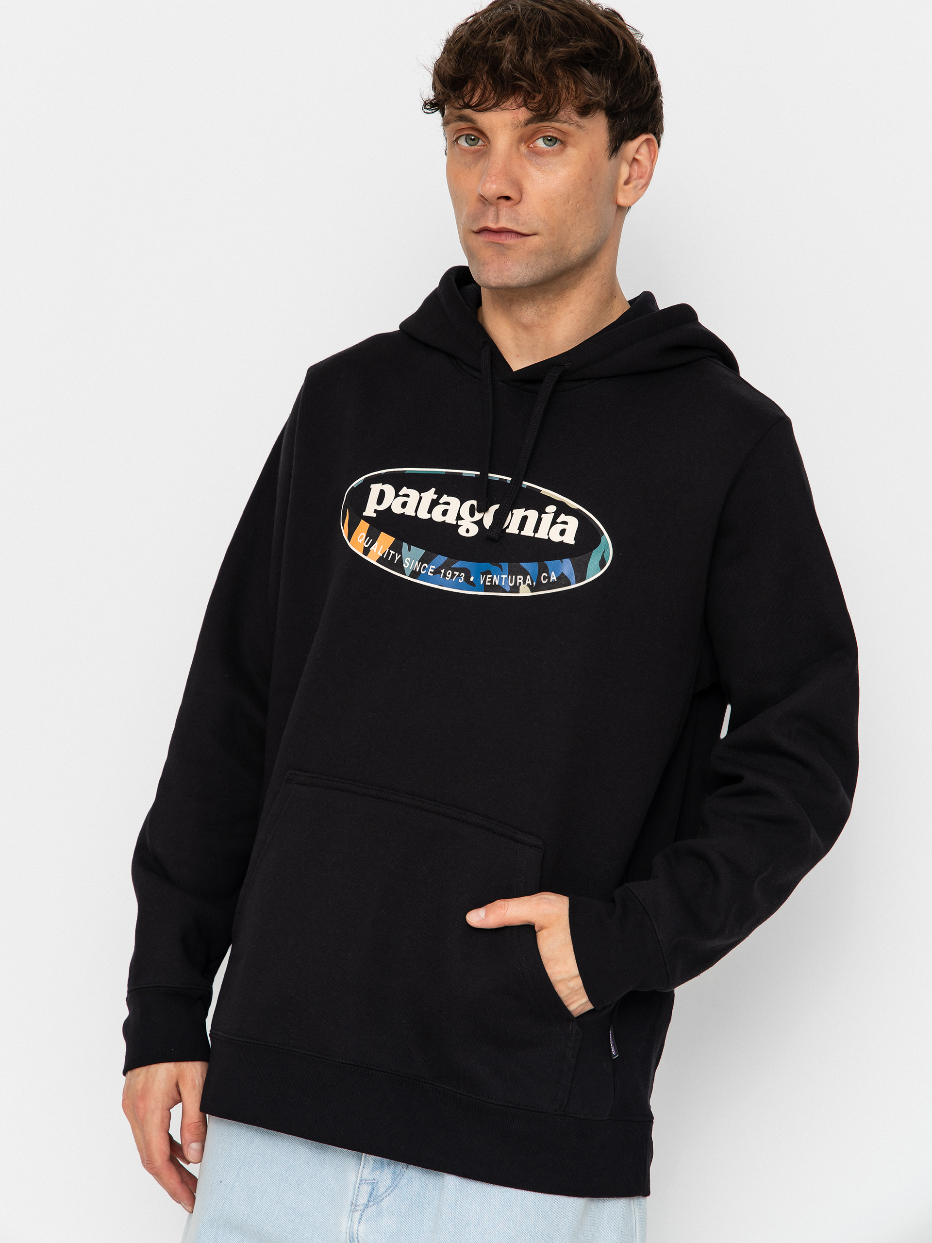 Patagonia 95 Oval Logo Uprisal HD Kapucnis pulóver (black/kaleido)