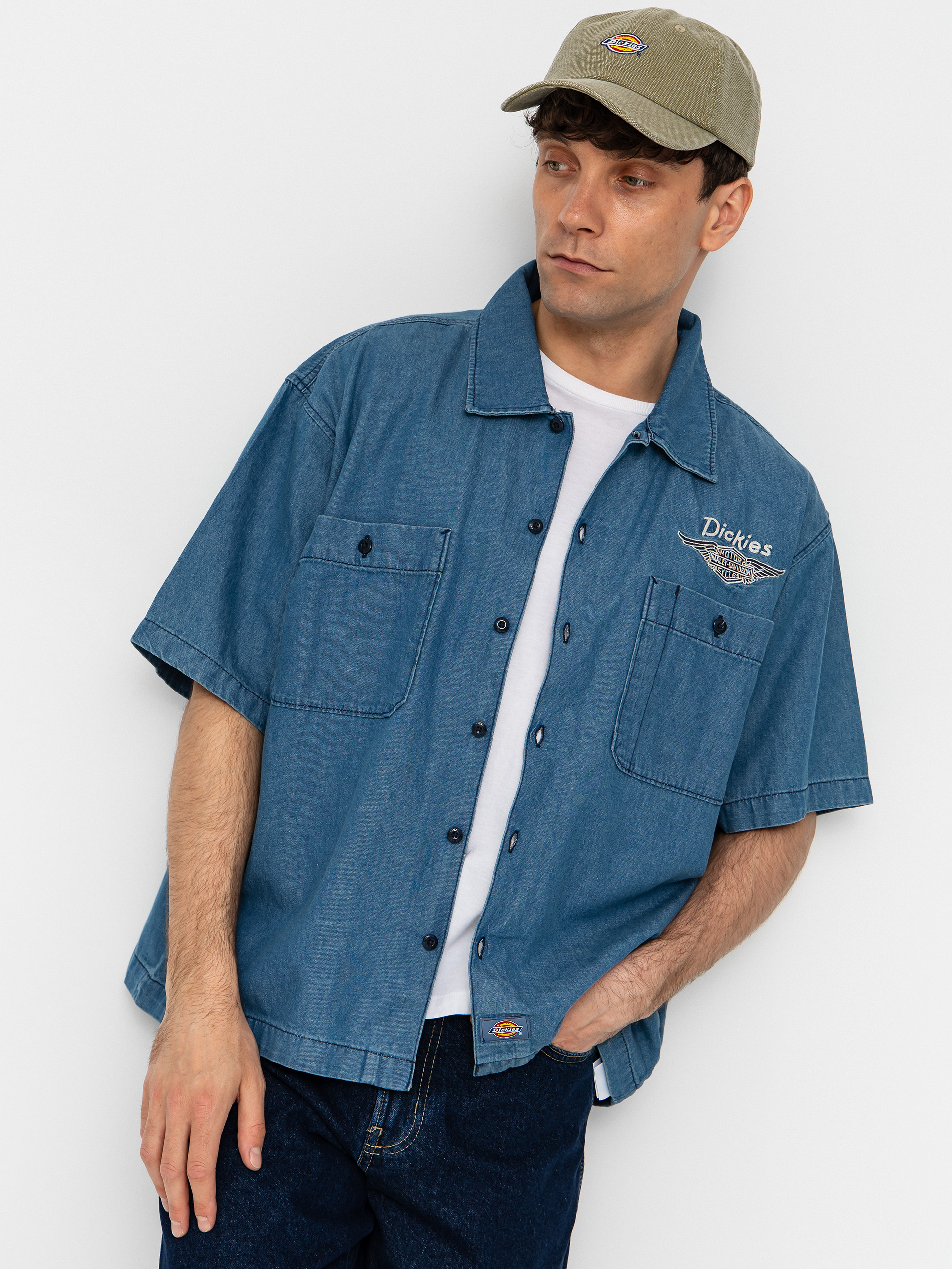 Ing Dickies X Harley Davidson Boxy Chambray Work (blue chambray)