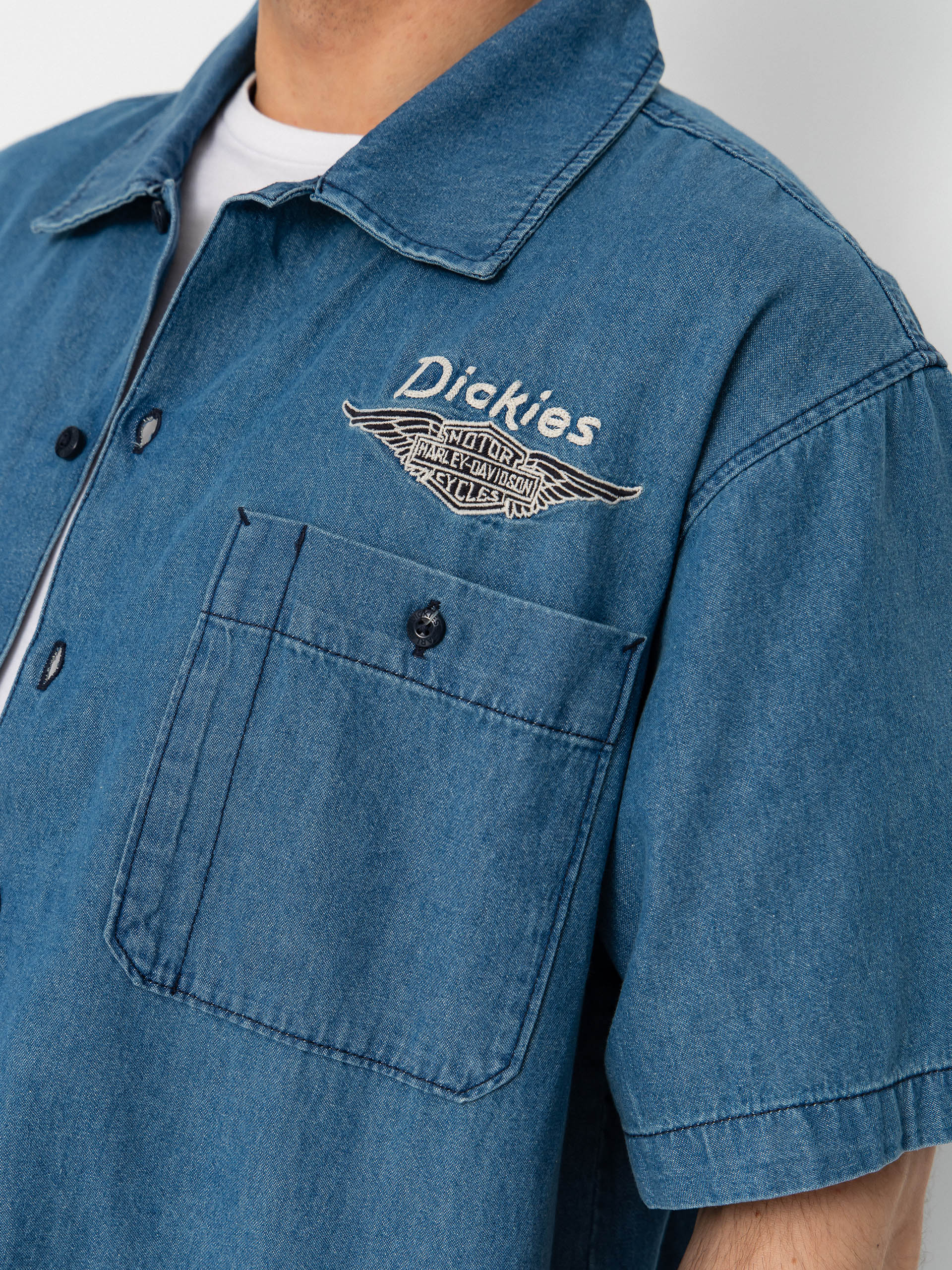 Ing Dickies X Harley Davidson Boxy Chambray Work (blue chambray)