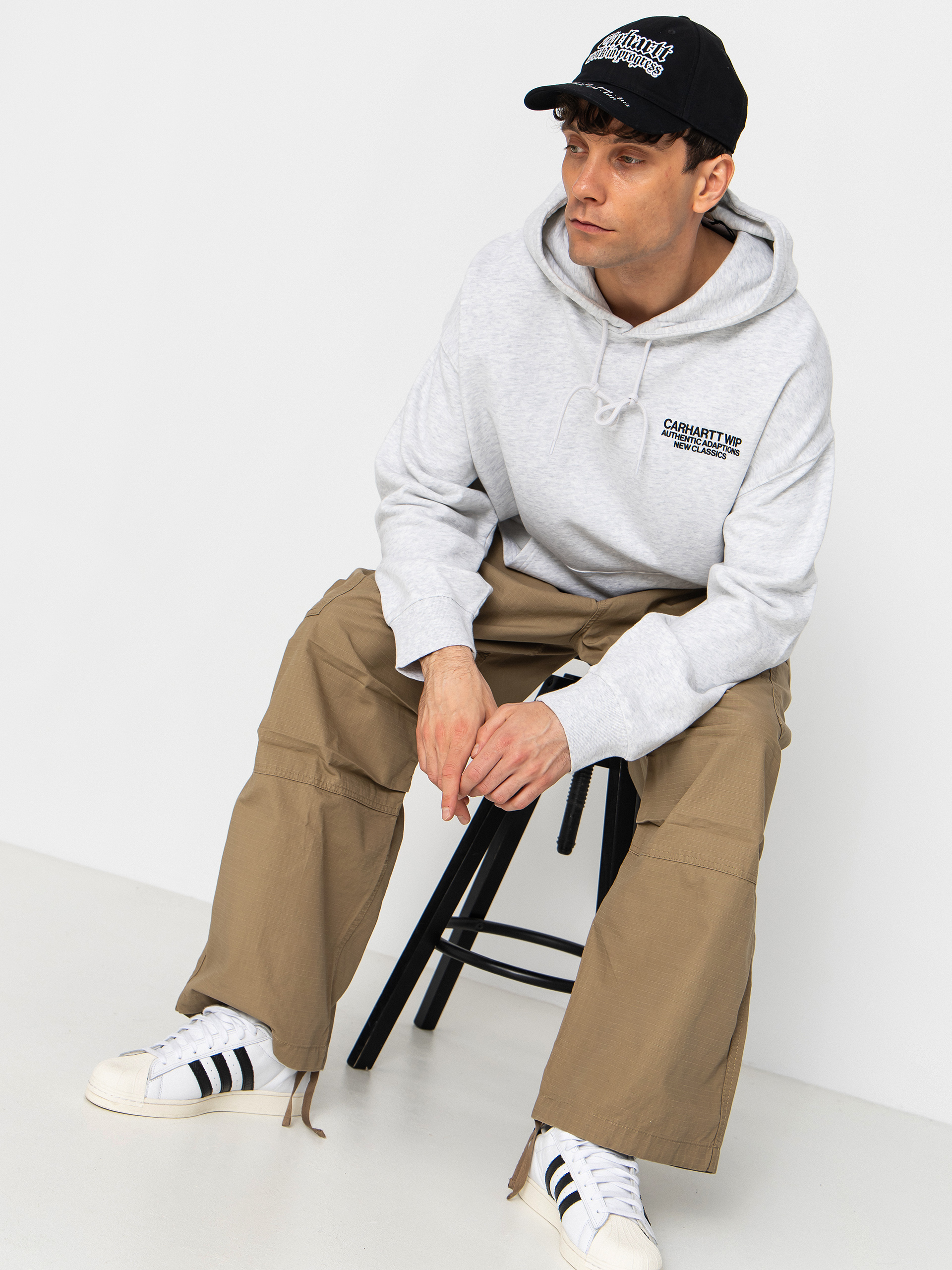 Kapucnis pulóver Carhartt WIP Sean Hamilton HD (ash heather)