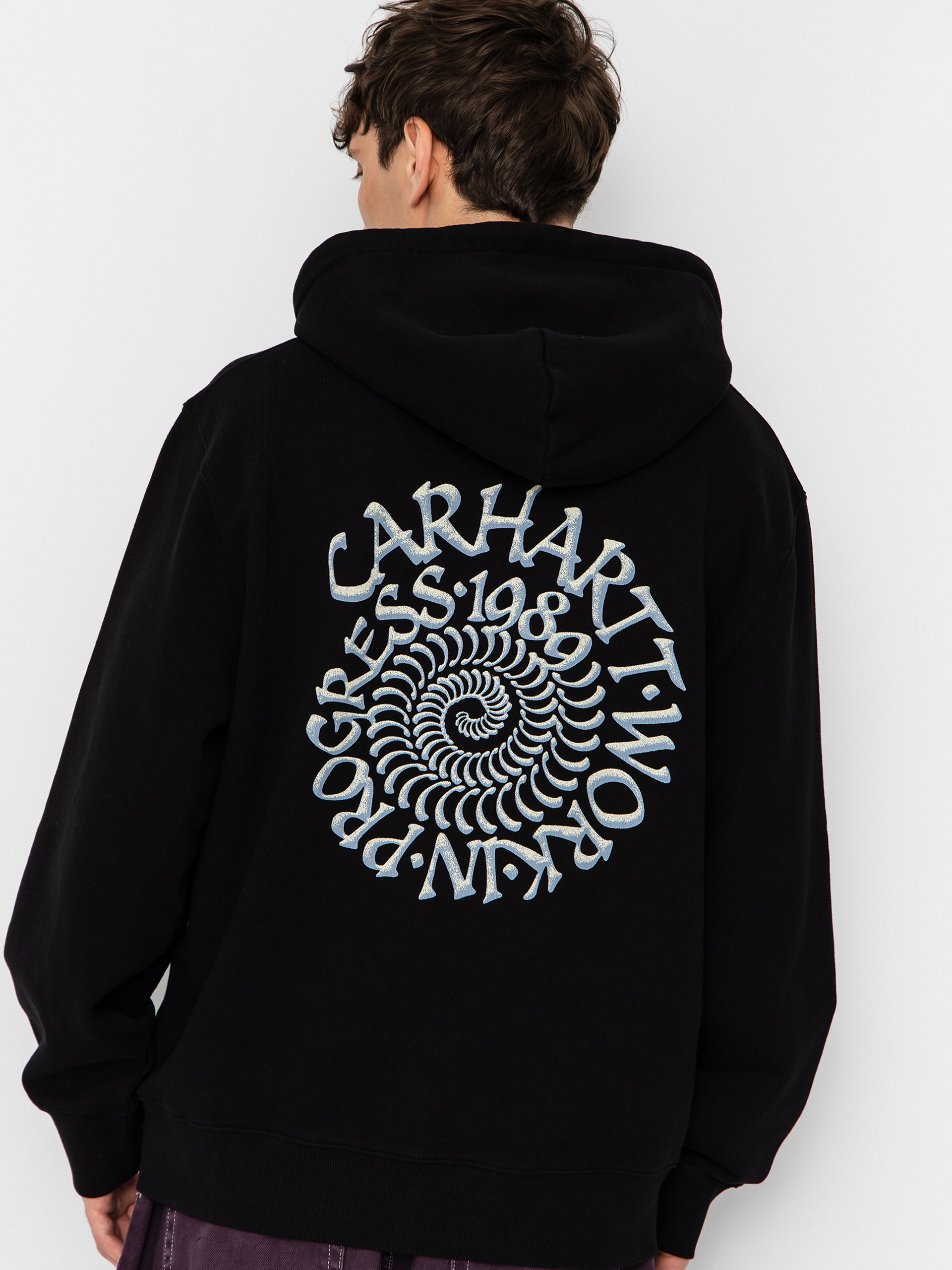 Kapucnis pulóver Carhartt WIP Spiral HD (black)