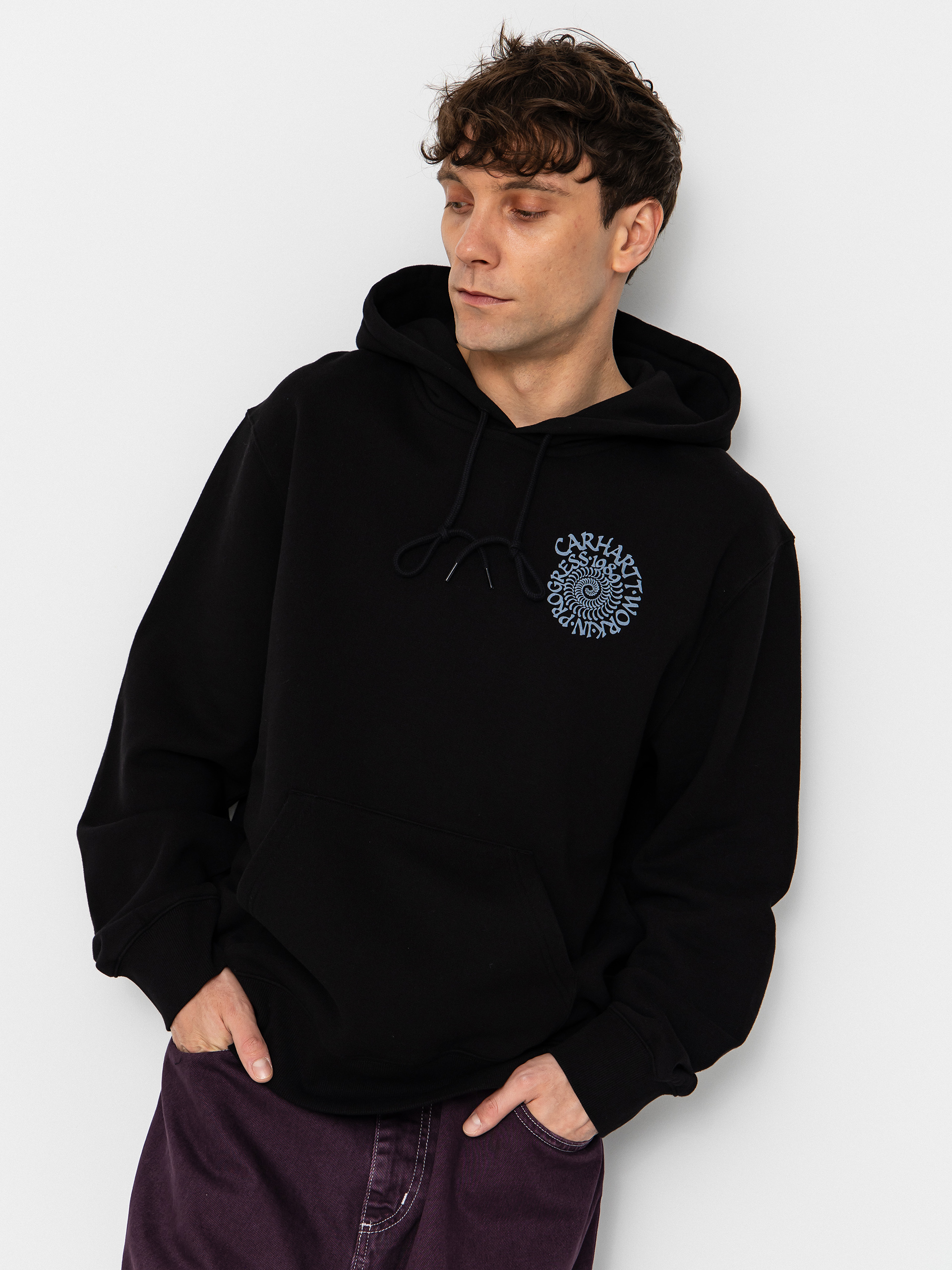 Kapucnis pulóver Carhartt WIP Spiral HD (black)