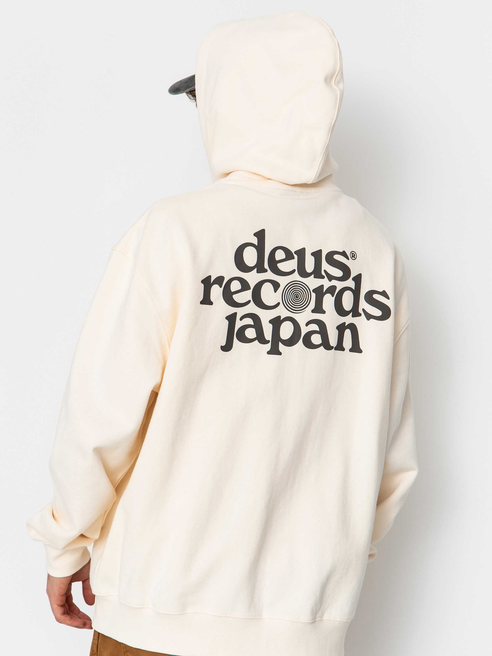 Kapucnis pulóver Deus Ex Machina Strata ZHD (dirty white)