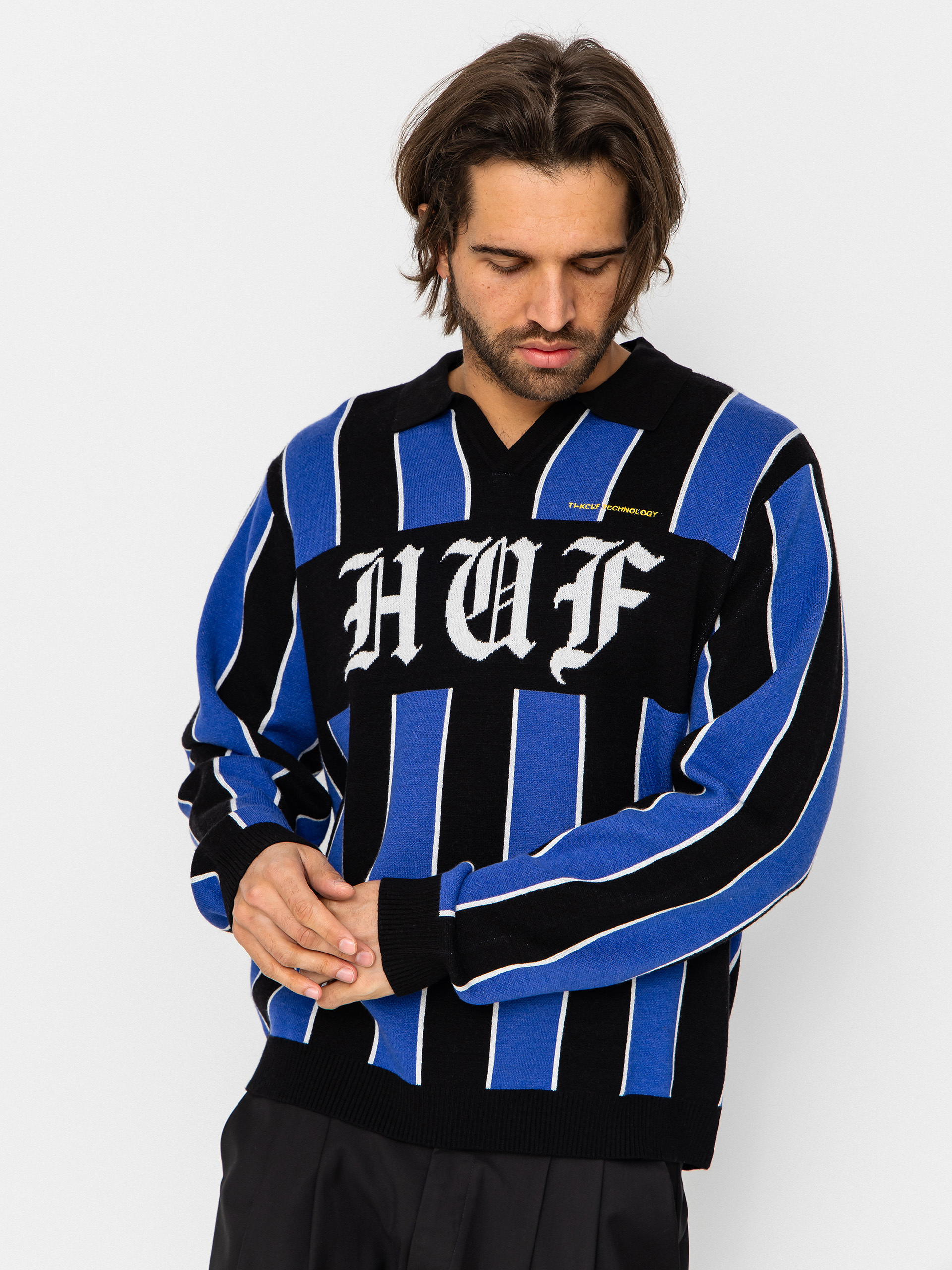 HUF Midfield Jersey Pulóver (electric blue)