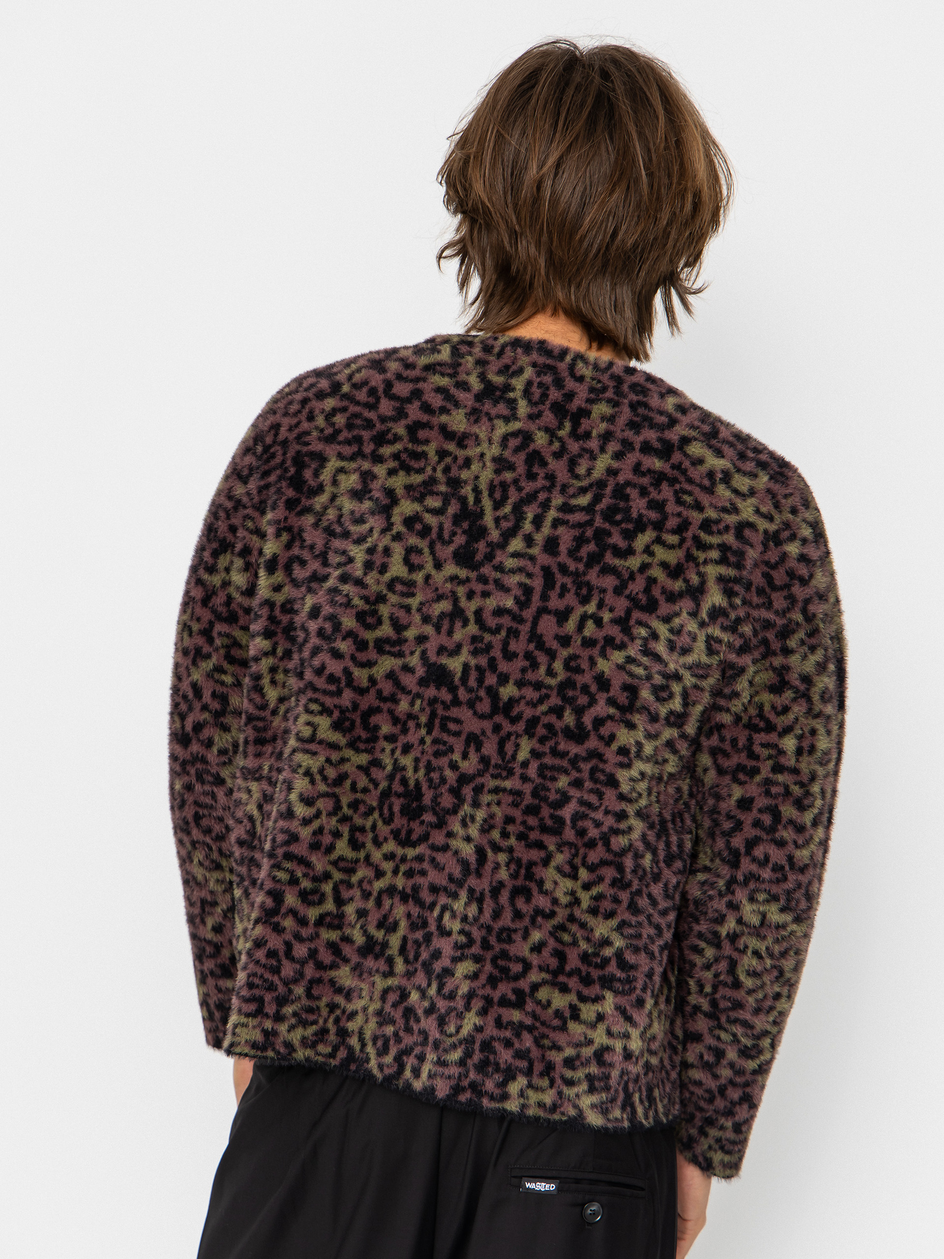 Wasted Paris Cheetah Cardigan Pulóver (fudge burgundy camo)