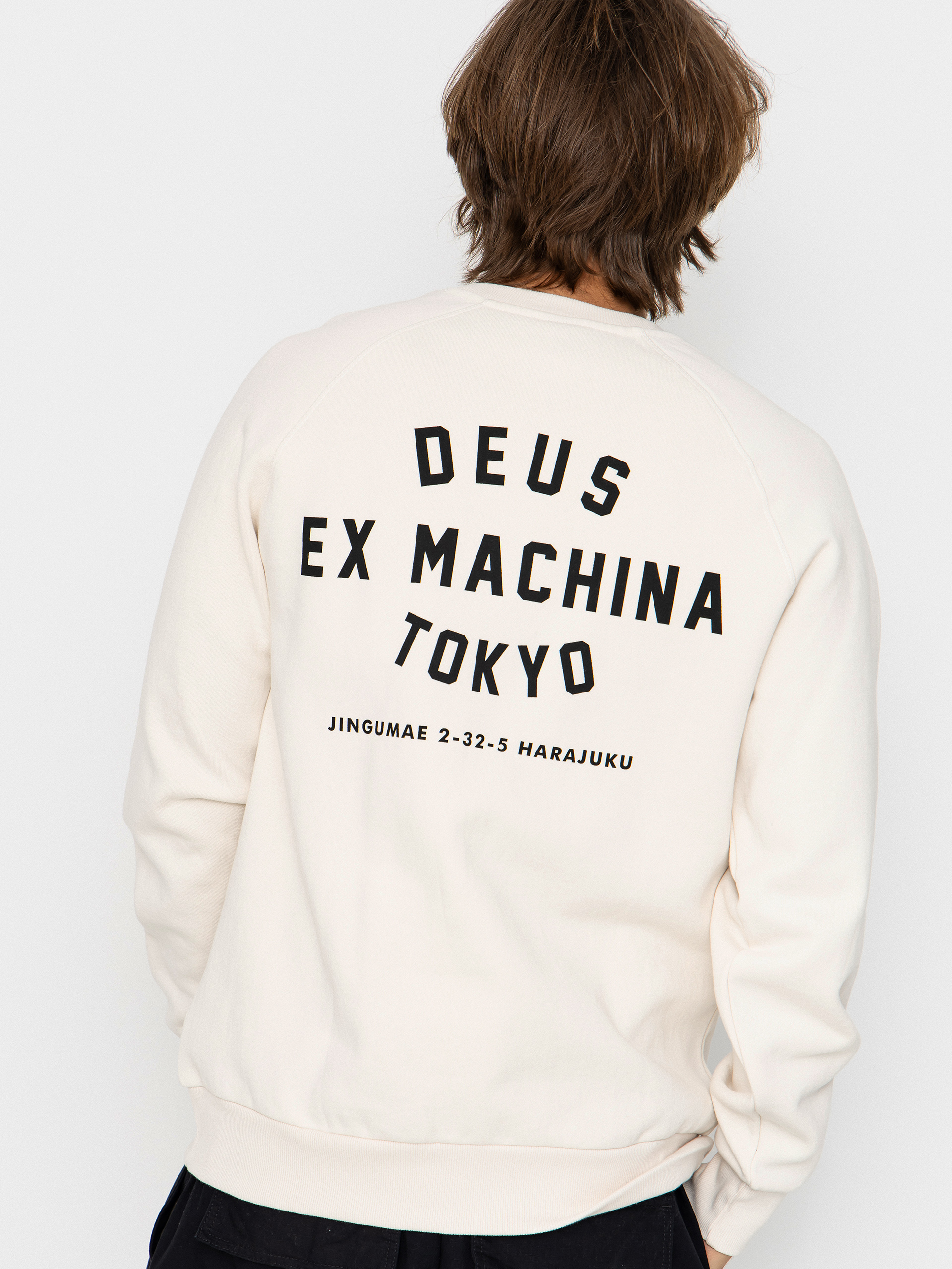 Deus Ex Machina Harajuku Address Crew Pulóver (dirty white)