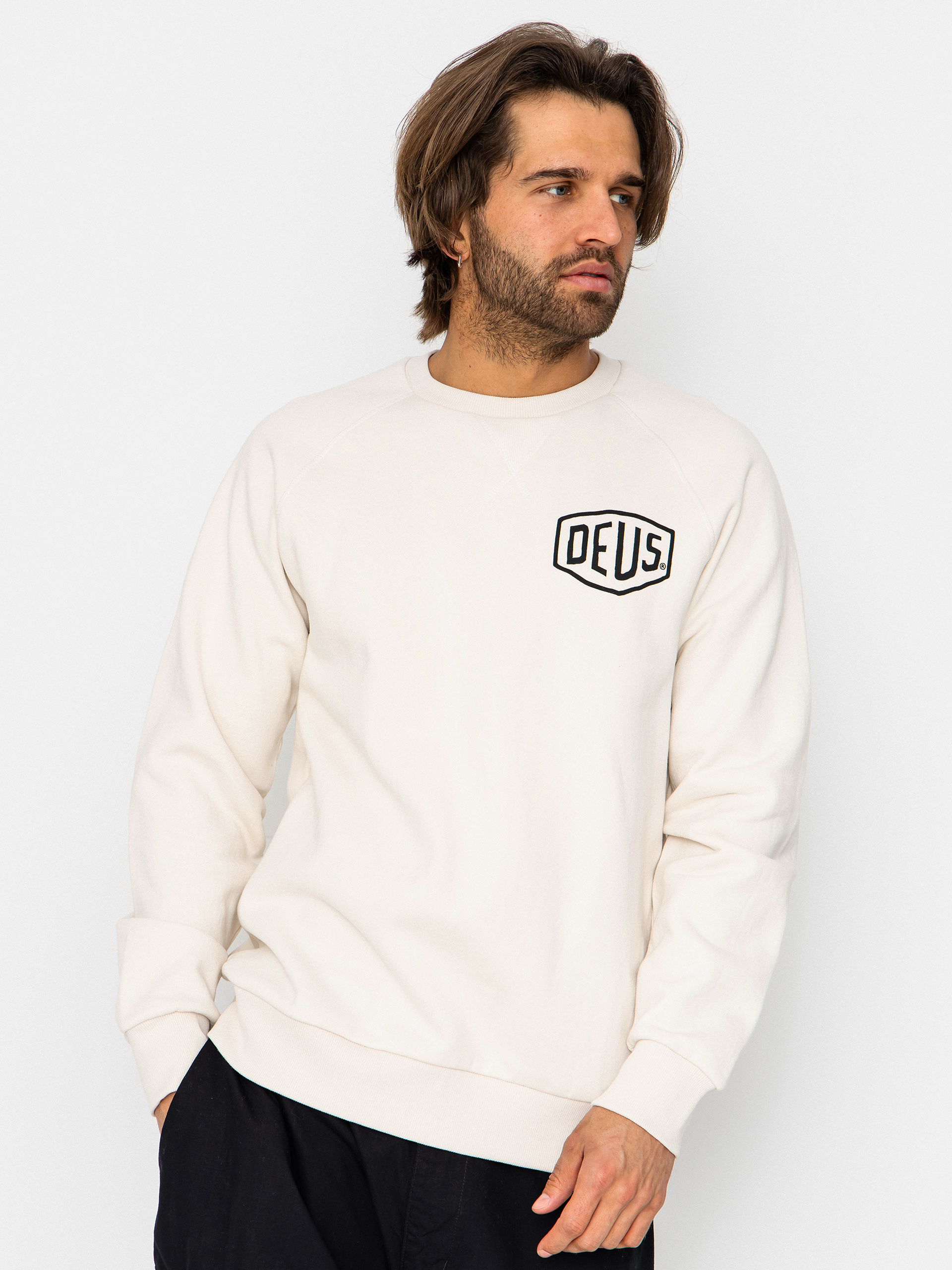 Deus Ex Machina Harajuku Address Crew Pulóver (dirty white)