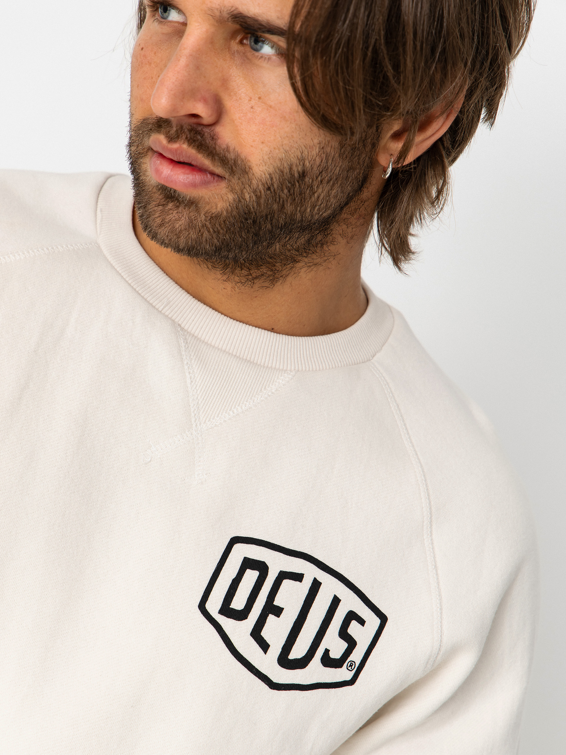 Deus Ex Machina Harajuku Address Crew Pulóver (dirty white)