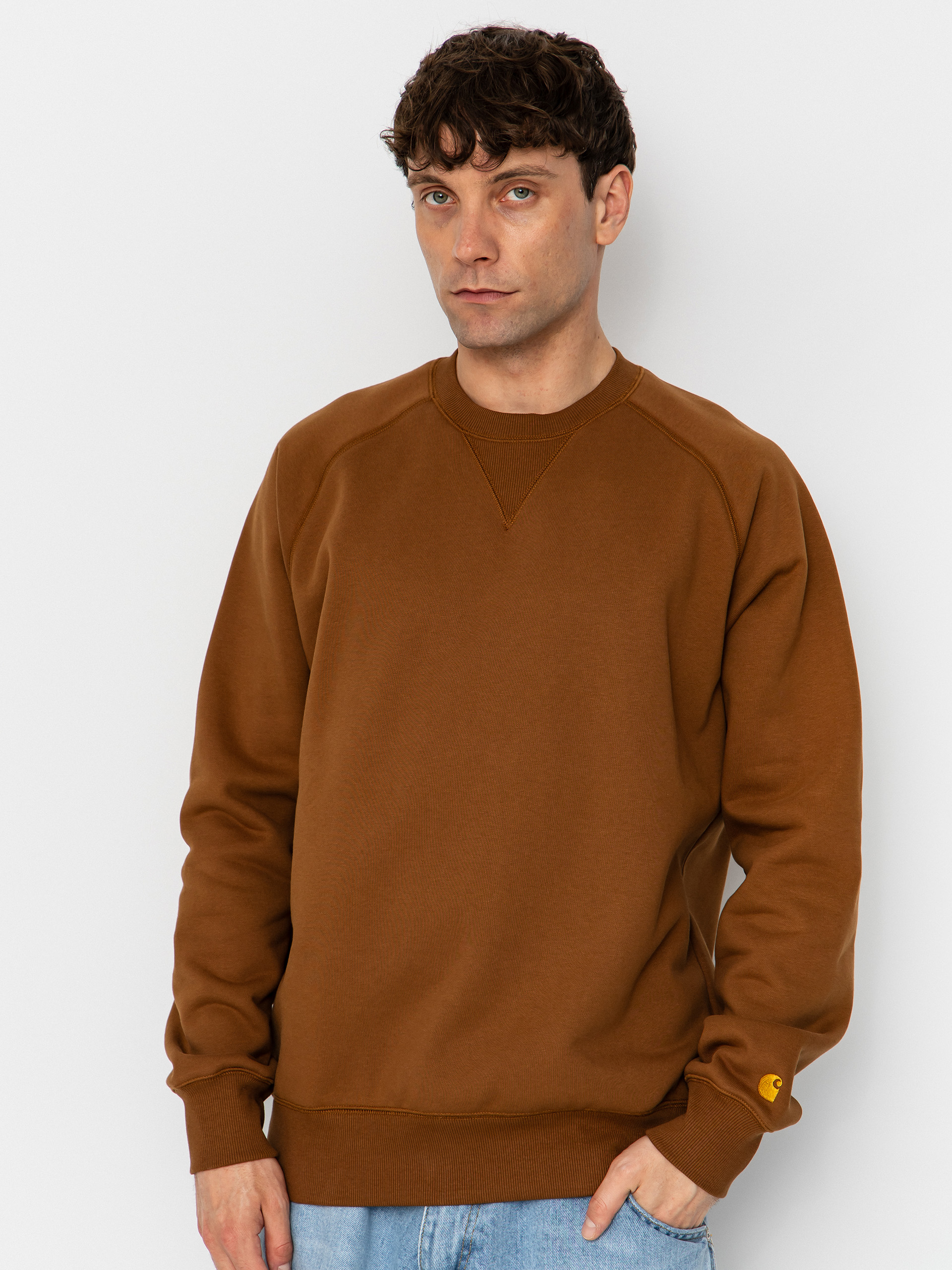 Pulóver Carhartt WIP Chase (hamilton brown/gold)