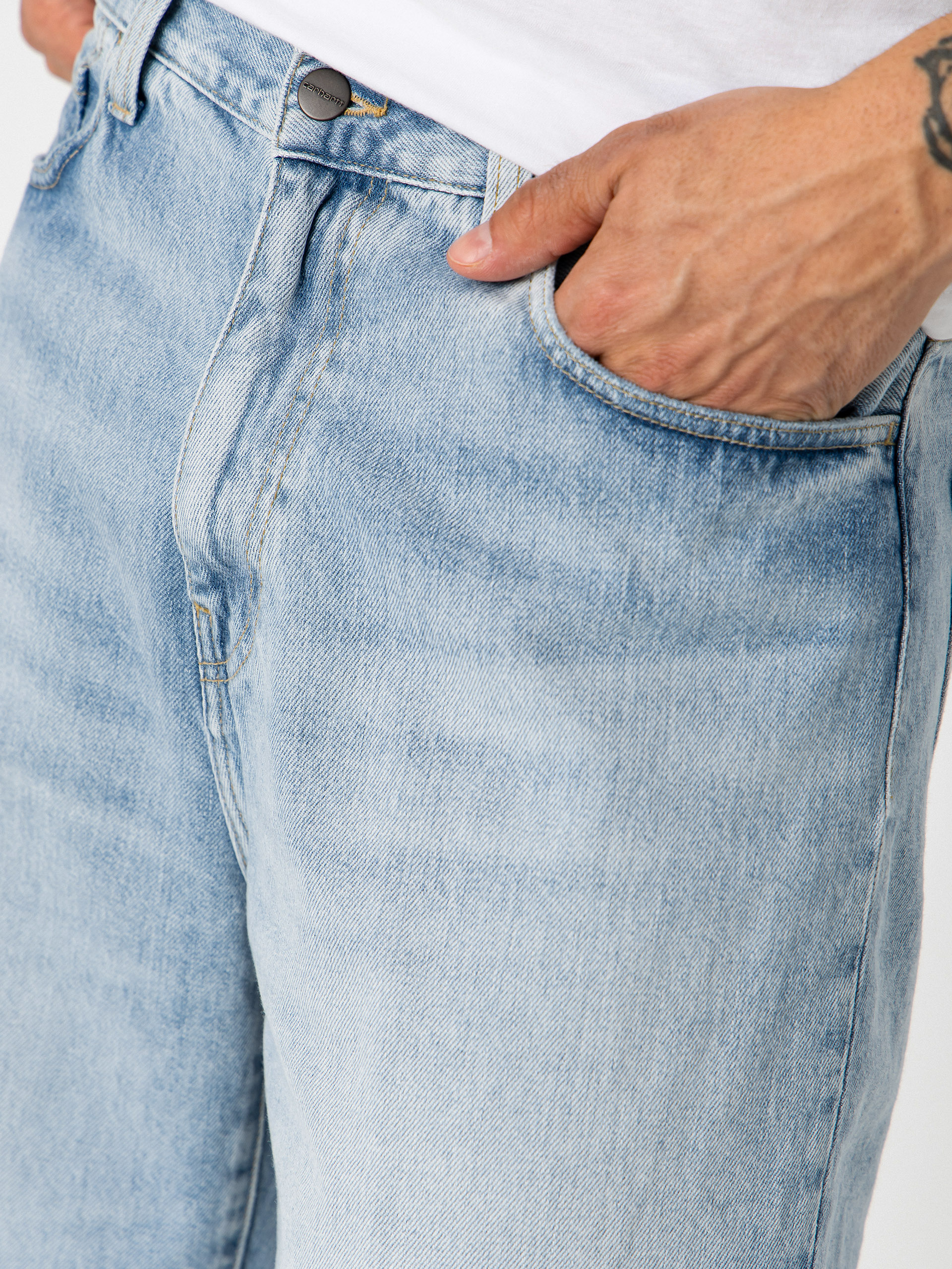 Rövidnadrág Carhartt WIP Langdon (blue heavy worn bleached)