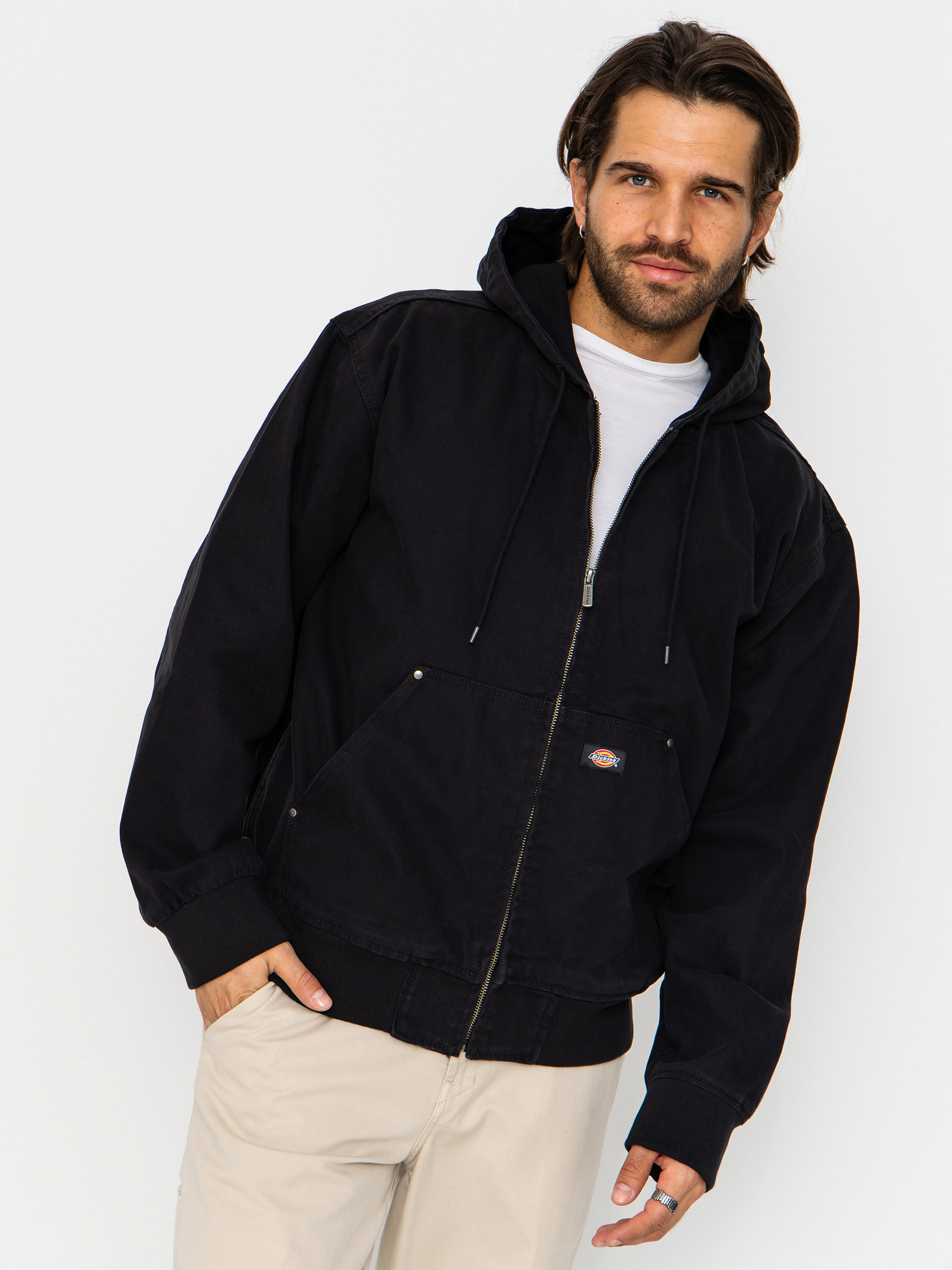 Dzseki Dickies Unlined Canvas Hooded Bomber (black)
