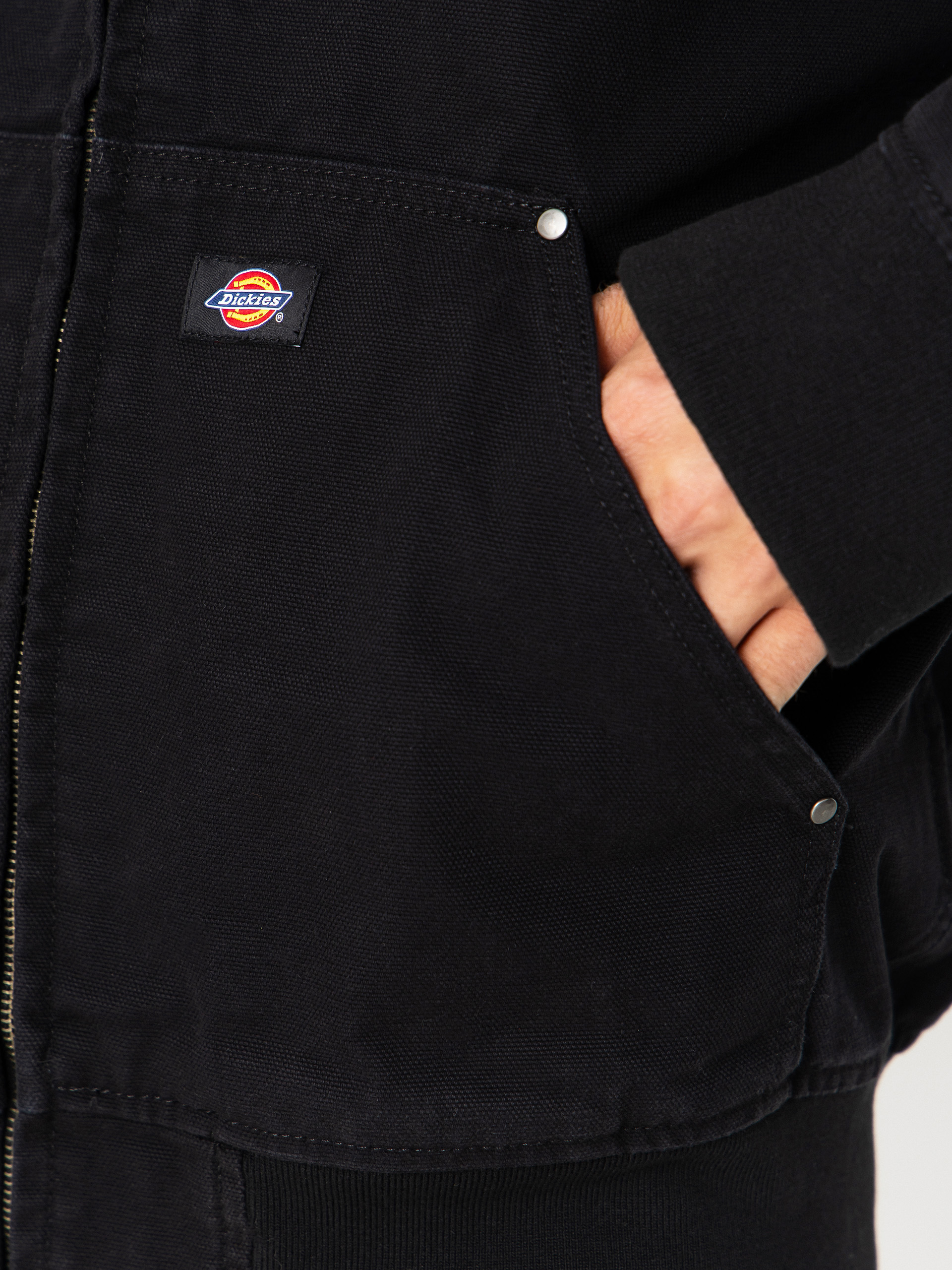 Dzseki Dickies Unlined Canvas Hooded Bomber (black)