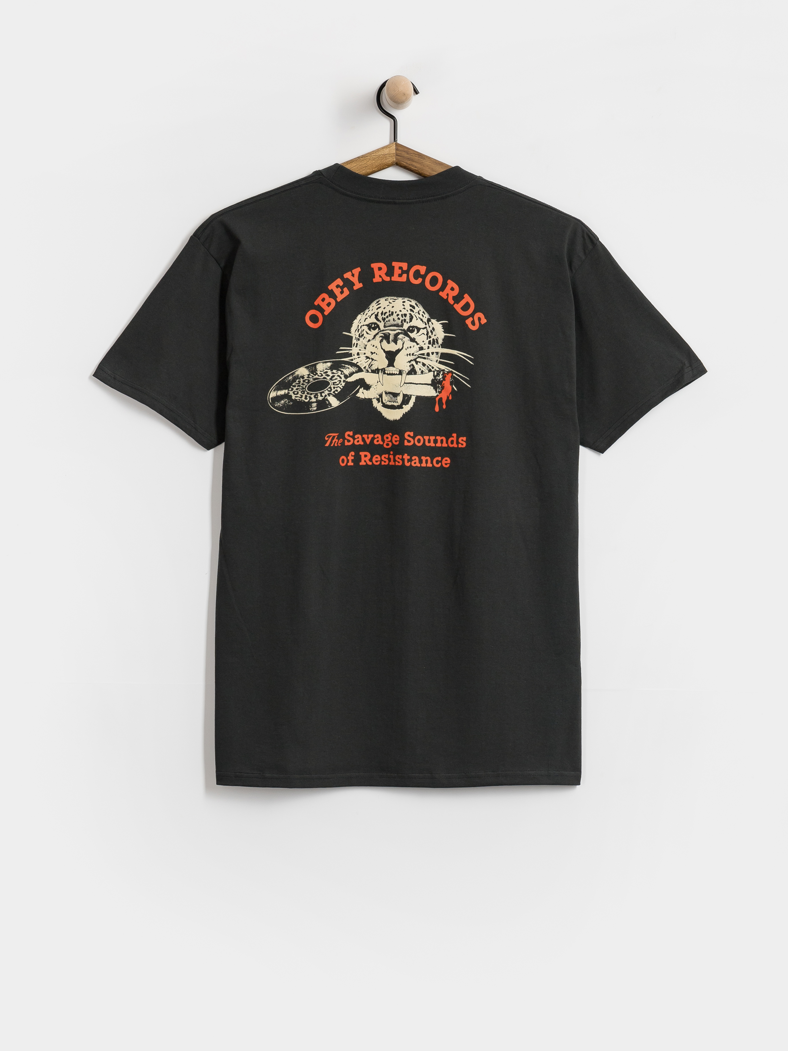 OBEY Savage Sounds Leopard Póló (vintage black)