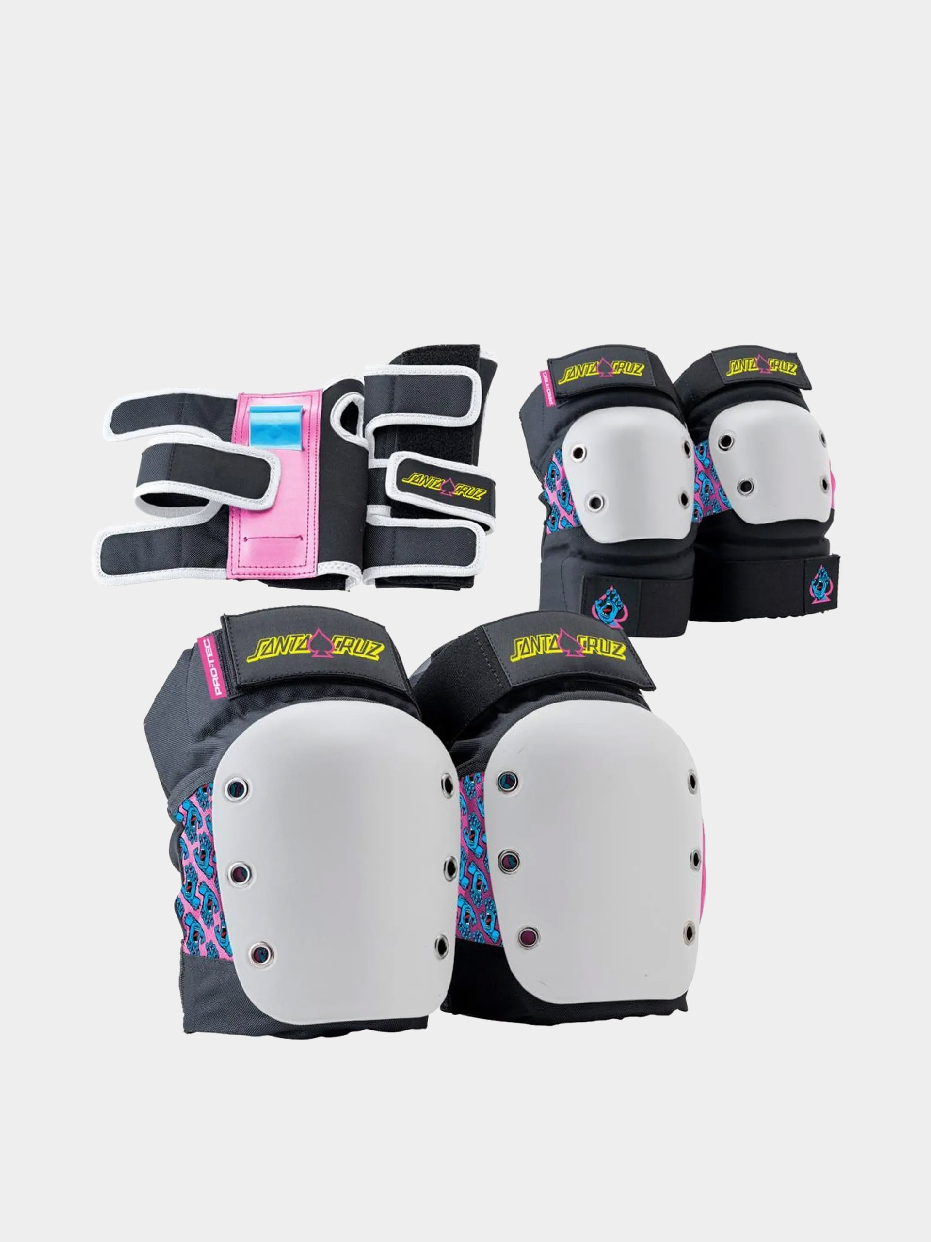 Védőfelszerelés Pro Tec Street 3 Pk Pad Set Santa Cruz (black/white/pink)