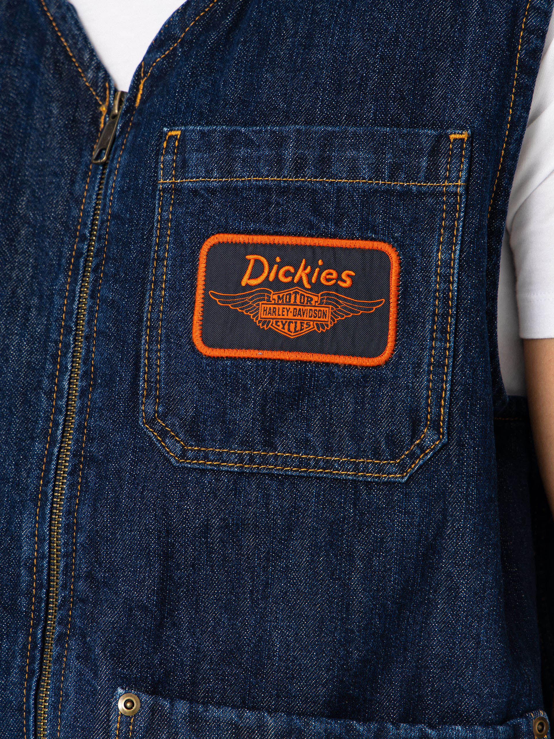 Mellény Dickies X Harley Davidson Denim (rinsed indigo blue)