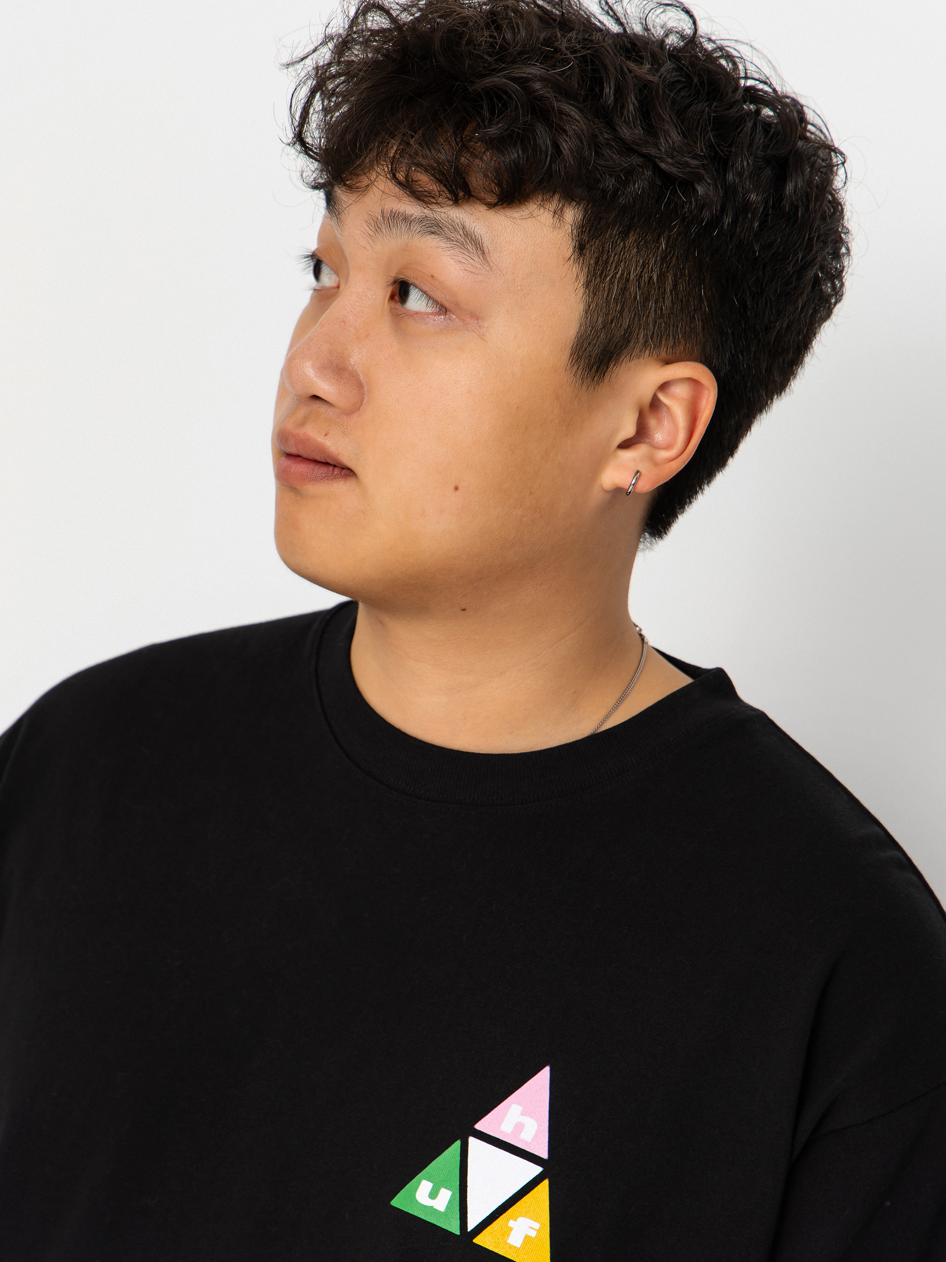 Hosszú ujjú felső HUF Prism Tt (black)