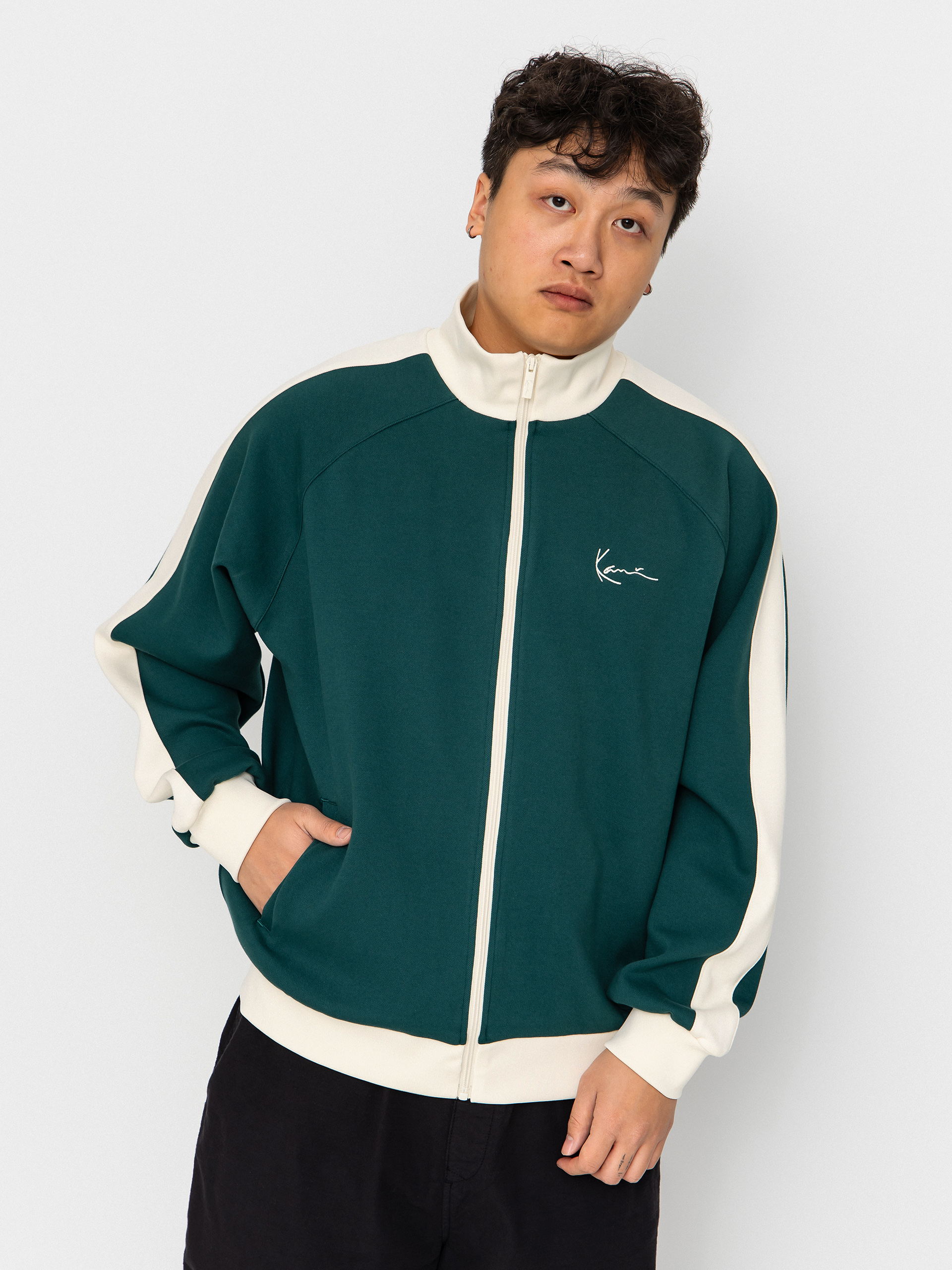 Pulóver Karl Kani Signature Sidestripe Pique (green)